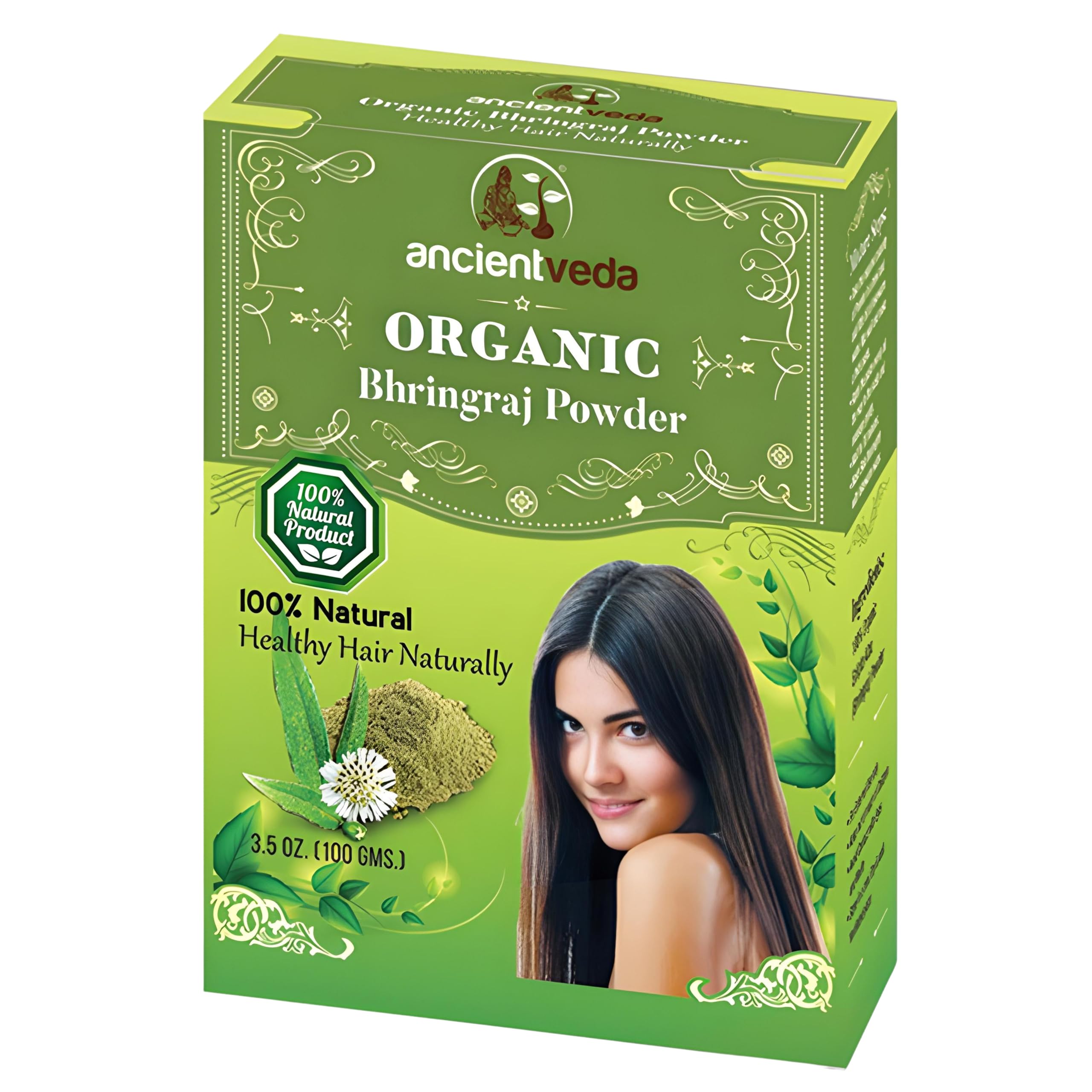 Organic Bhringraj Powder for Hair Growth - 100% Natural, Non-GMO, Gluten Free & Chemical Free - Antioxidant-Rich Treatment to Reduce Hair Loss & Wrinkles - Perfect for DIY Hair Masks & Ayurvedic Skincare Routines