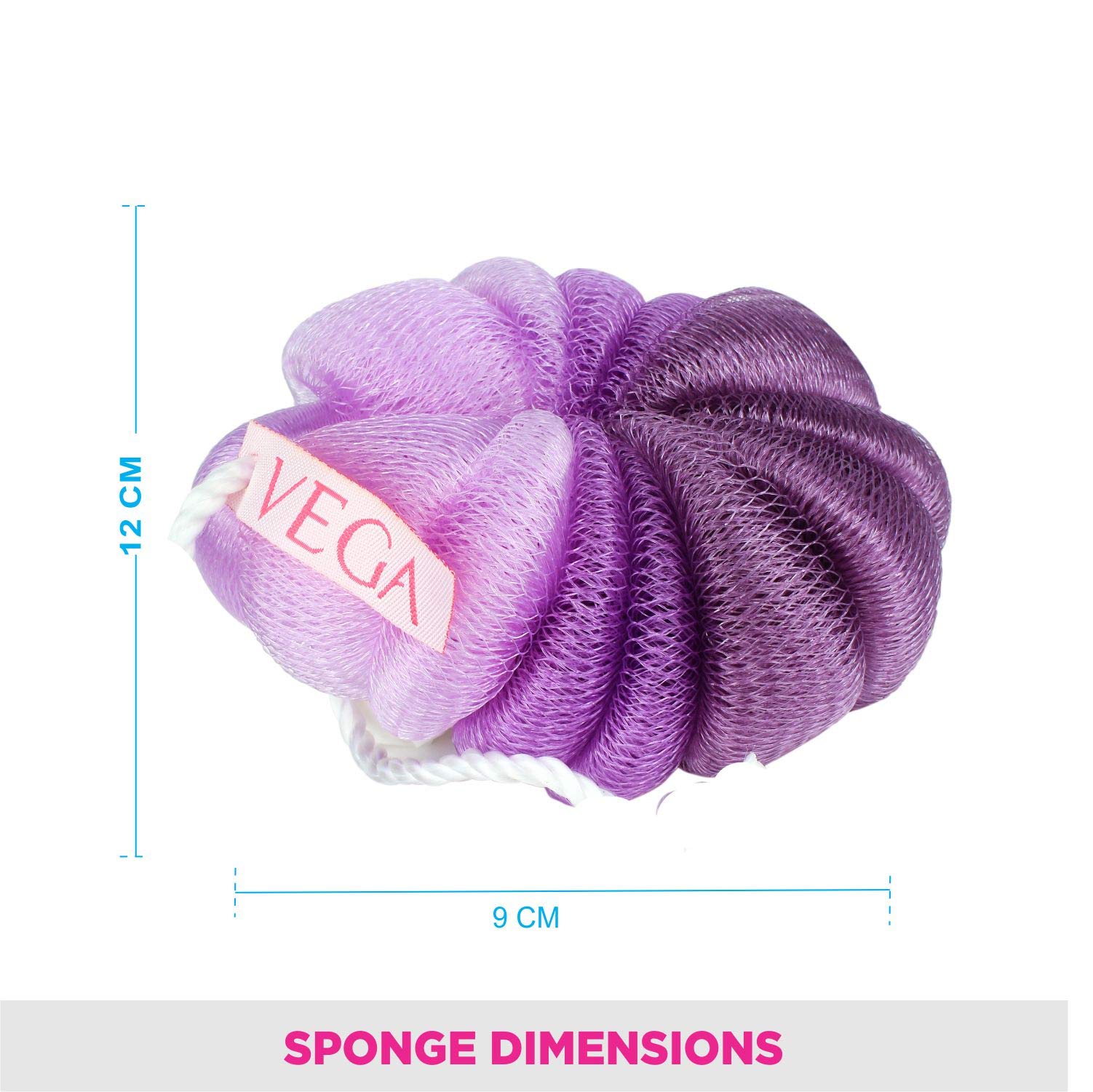 Premium VEGA Flower Body Bath Sponge & Loofah for Men & Women - Exfoliating Shower Scrubber with Soft Texture (Color May Vary) - Ideal for Daily Skincare, Spa Treatment & Gentle Exfoliation