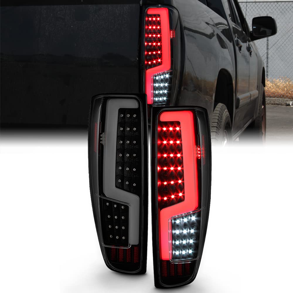 ACANII Smoked LED Tail Lights for 2004-2012 Chevy Colorado & GMC Canyon - Black Brake Lamp Assembly Pair (Left+Right) - Enhanced Visibility & Style for Night Driving & Off-Road Adventures