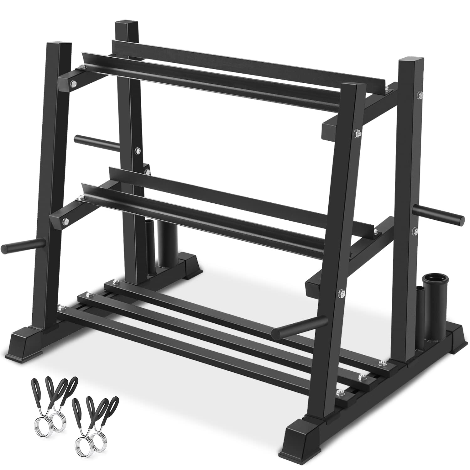 Dumbbell Rack Stand - Heavy Duty 1100LBS Capacity Home Gym Storage for Dumbbells, Kettlebells & Weight Plates | Space-Saving Workout Equipment for Garage, Basement & Home Fitness Rooms