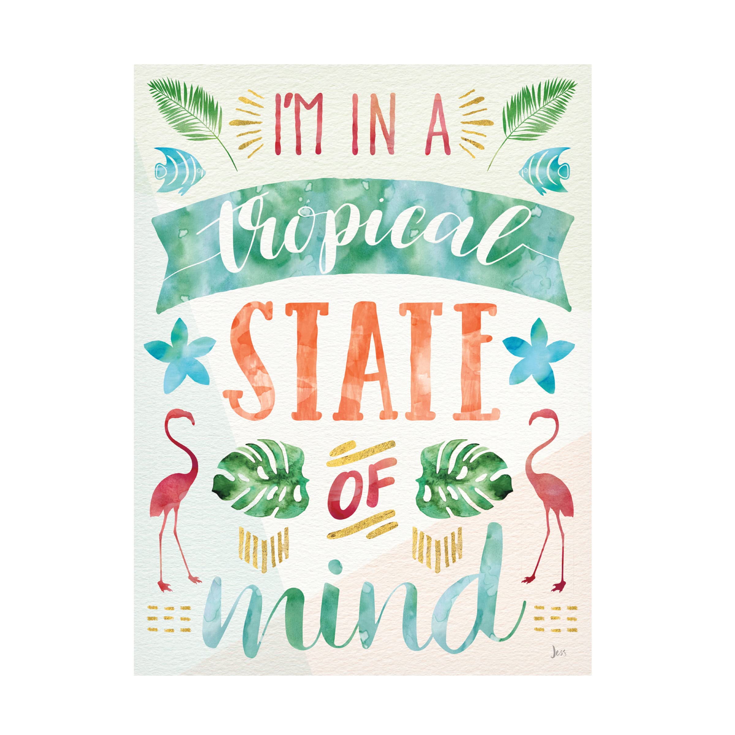 Trademark Fine Art 'Words of Paradise II' Canvas Wall Art by Jess Aiken - Tropical Beach Landscape Painting for Living Room, Bedroom & Office Decor