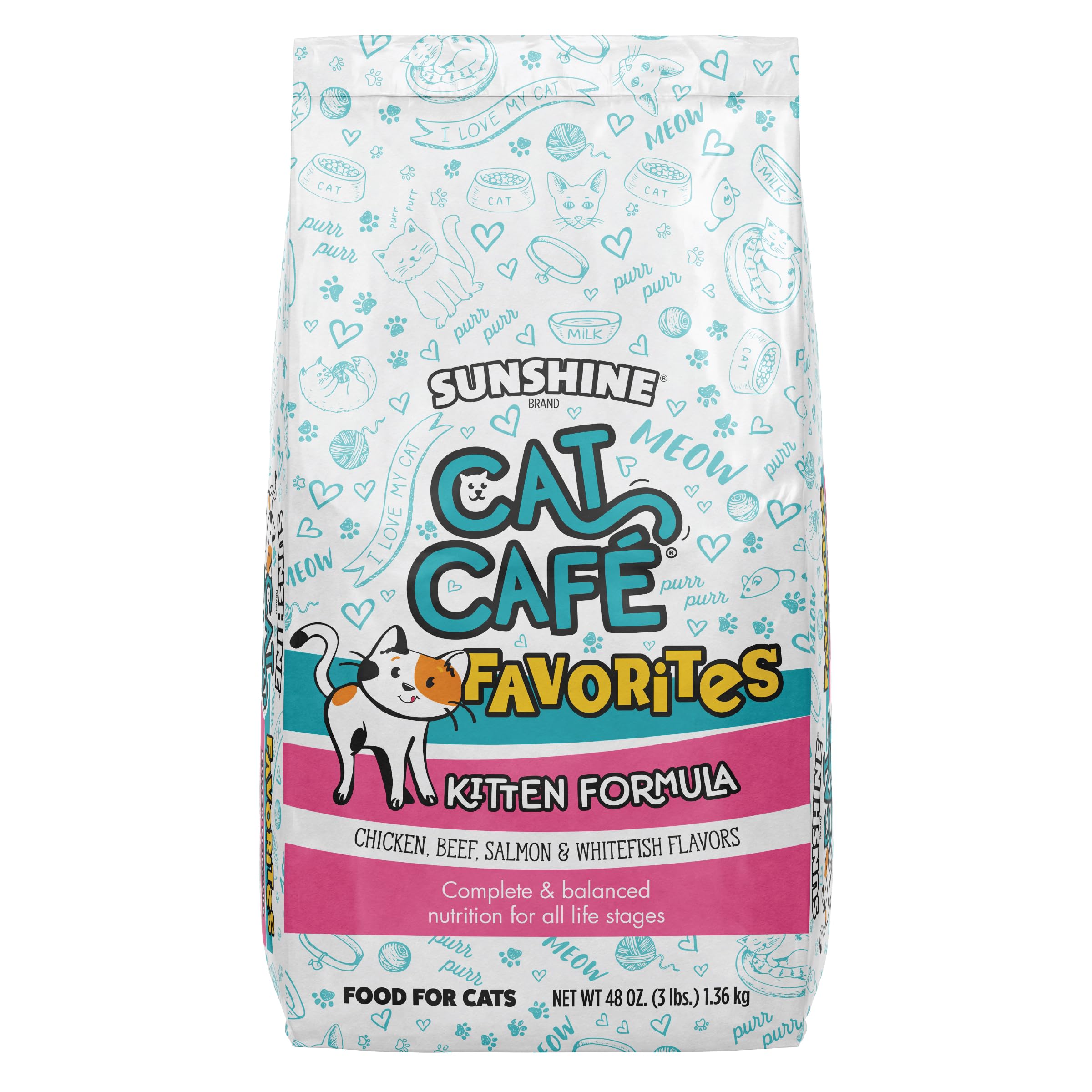 Premium Kitten Food for Growing Cats - High Protein, Grain-Free Cat Café Formula, 3lb Bag - Perfect for Kittens & Nursing Mother Cats