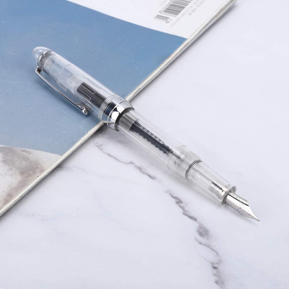 Stylish Acrylic Fountain Pen with Fine Nib - Perfect for Business & Travel Writing