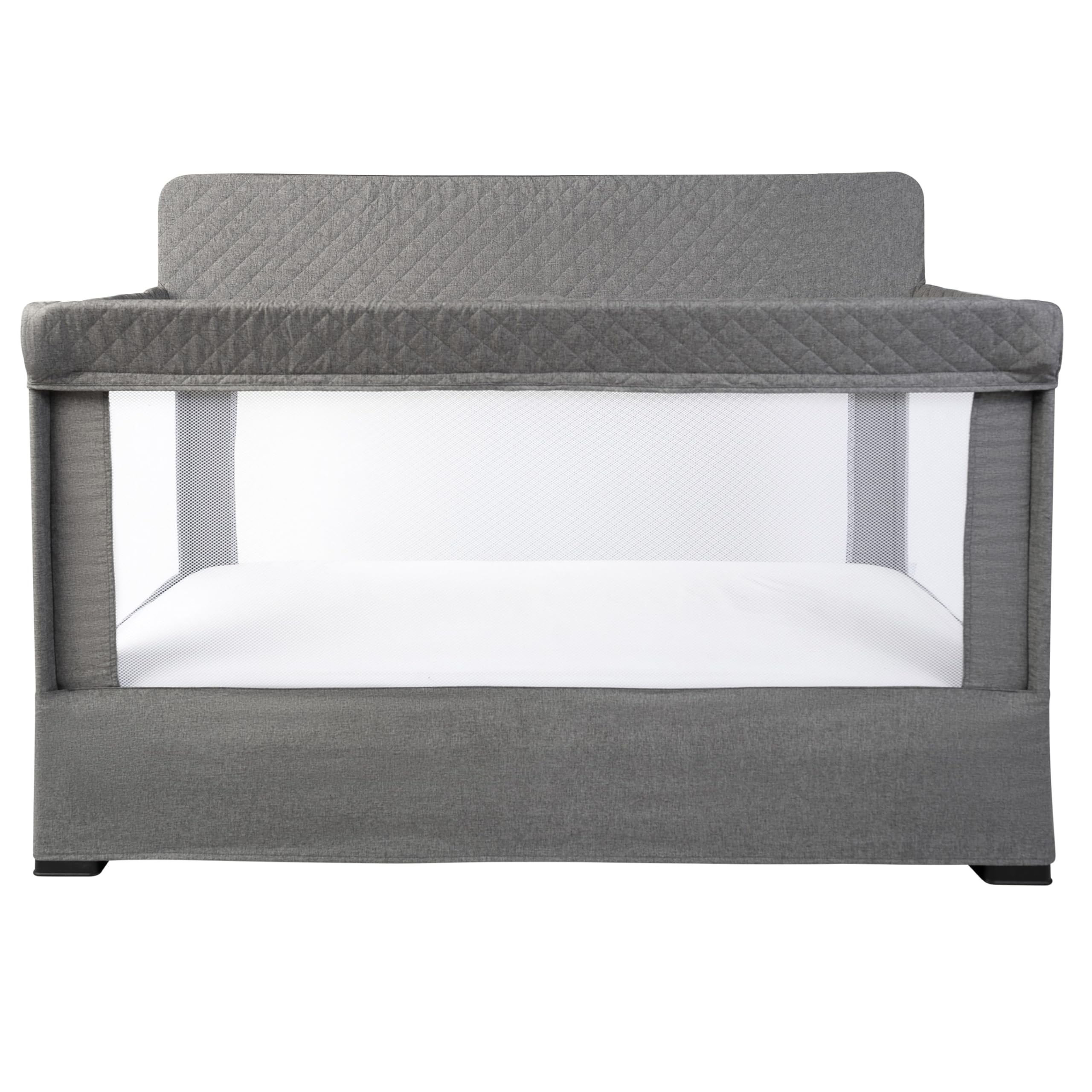 Baby Delight Lunaire Full Size Crib & Playard - Breathable Mesh Baby Crib with Tool-Free Assembly, Charcoal Tweed | Safe Nursery Bed for Newborns & Toddlers | Perfect for Daytime Naps & Overnight Sleeping