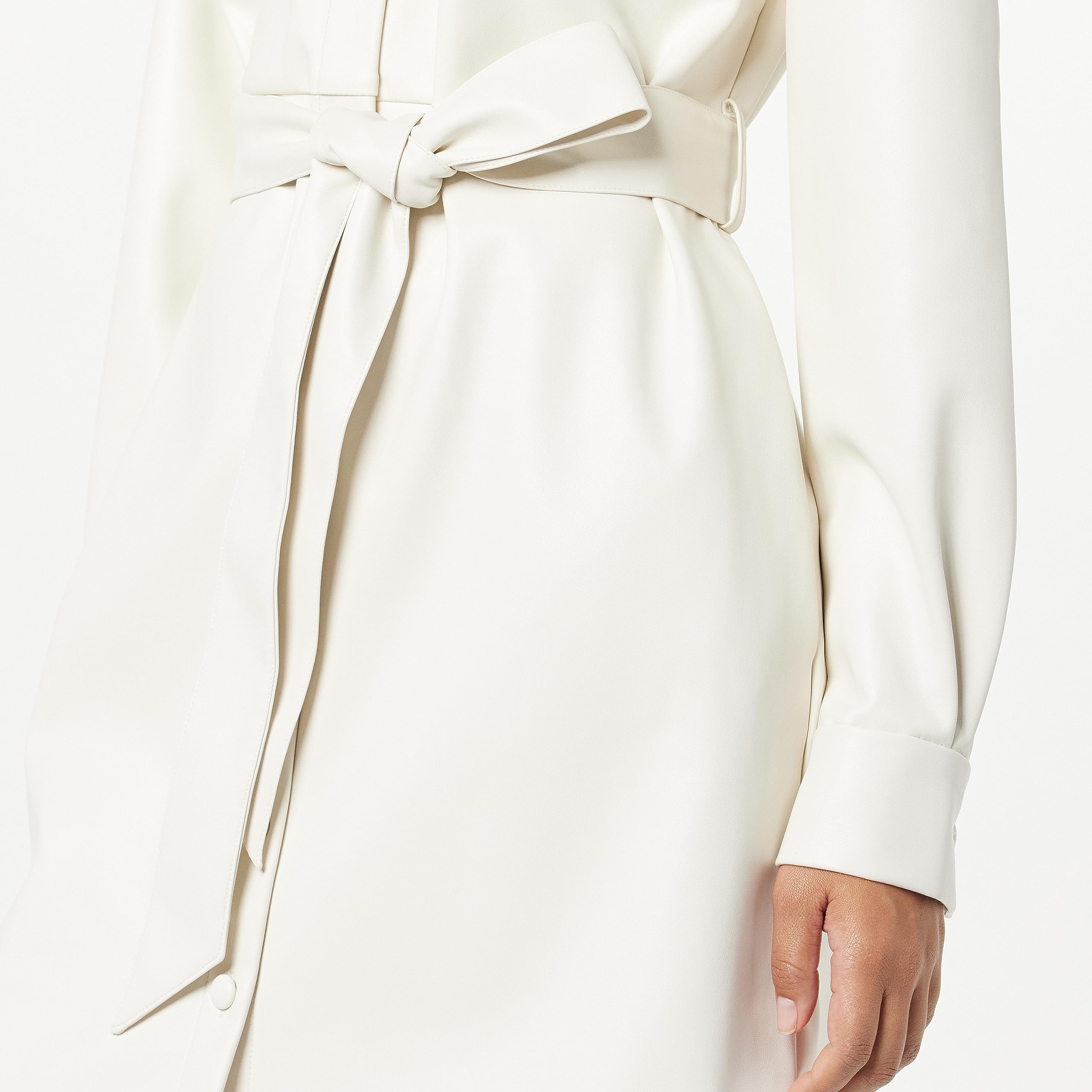 The Drop Women's Sam Vegan Leather Shirtdress - Stylish Faux Leather Button Down Dress for Casual & Office Wear | Perfect for Work, Dates & Fall Layering