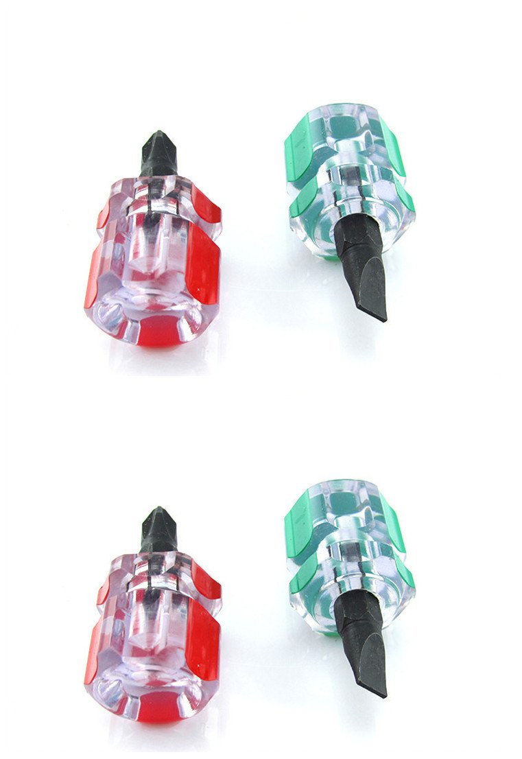 XMHF 4PCS Short Phillips & Slotted Screwdriver Set - 1.5 Inch Mini Screwdrivers for Electronics, Glasses, Watches & Small Device Repair
