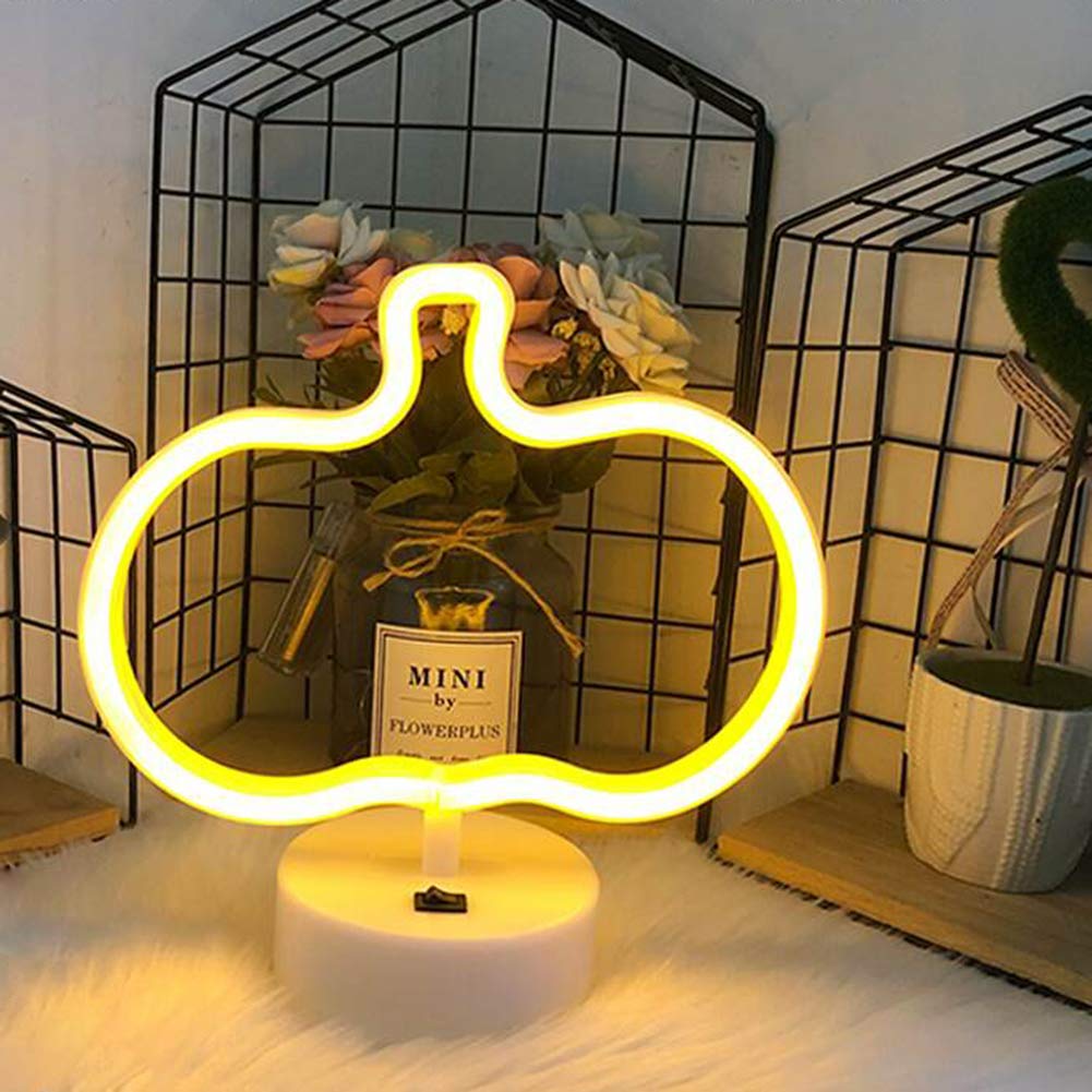 Pumpkin Neon Light Signs - LED Night Lights for Kids Room Decor, Bedroom Wall Art & Nursery Lighting - Perfect for Birthday Parties, Halloween Decorations & Themed Room Designs