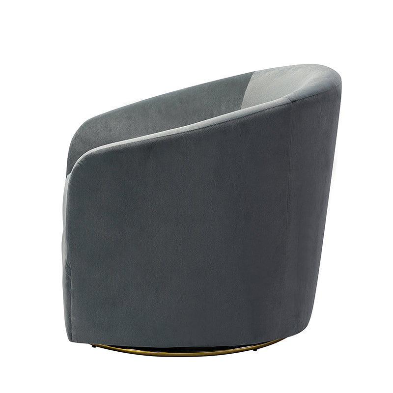 Emanuela Velvet Swivel Barrel Armchair - Modern Accent Chair for Living Room, Bedroom & Office - 360° Rotating Comfortable Lounge Chair with Soft Upholstery - Perfect for Reading, Relaxing & Home Decor