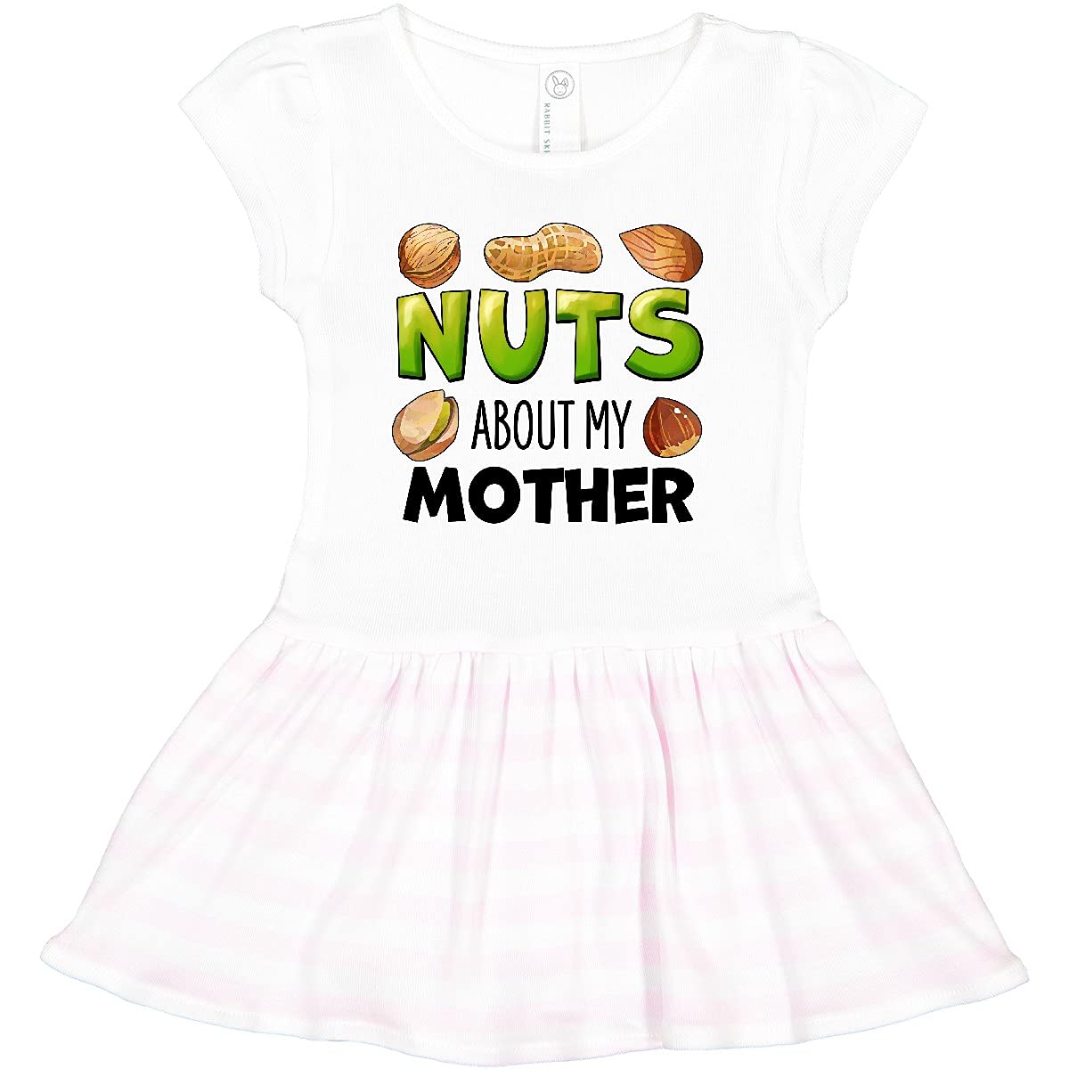 Inktastic 'Nuts About My Mother' Peanut Almond Pistachio Print Toddler Dress - Cute Casual Outfit for Kids, Playdates & Family Photos