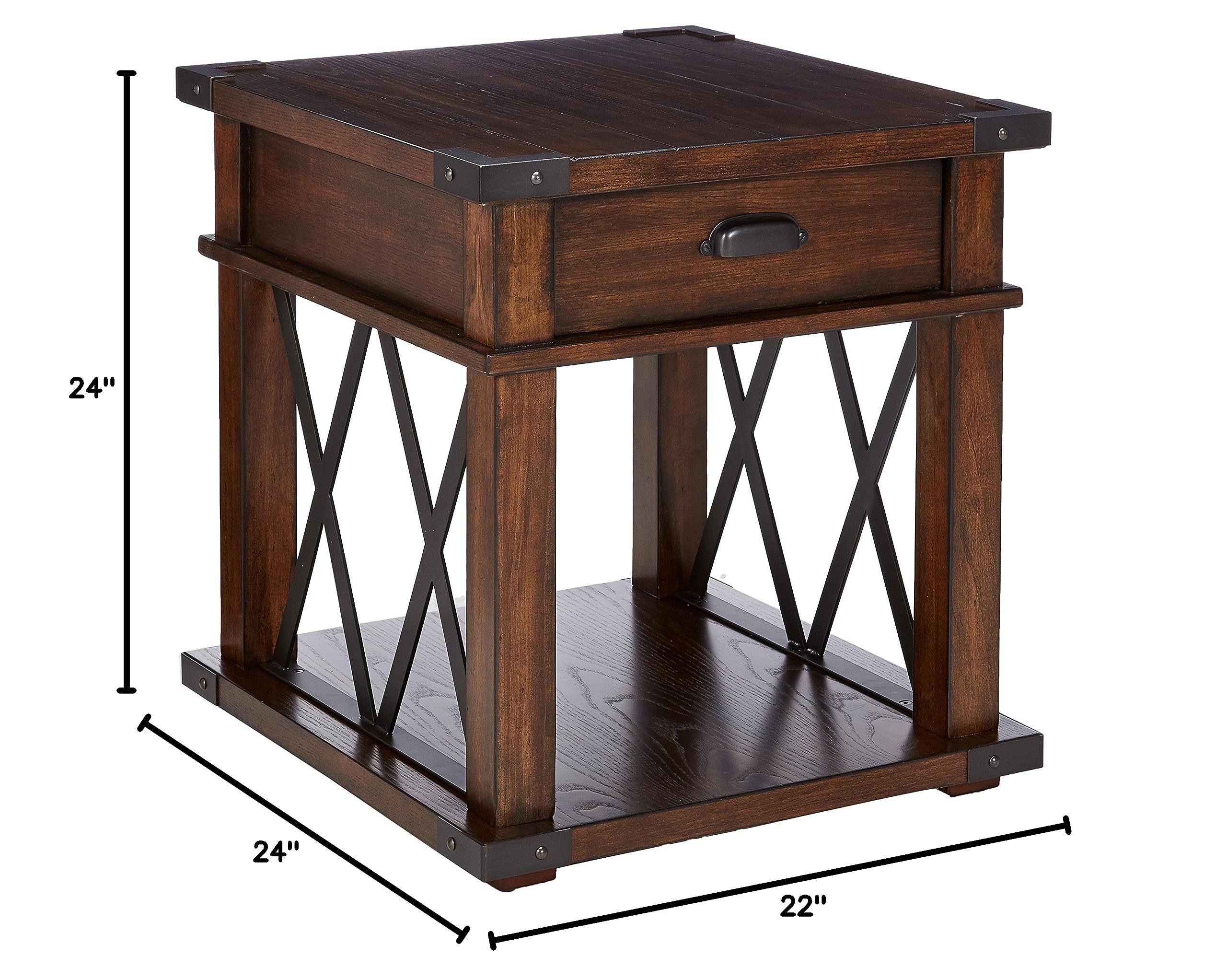 Progressive Furniture Landmark Rectangular End Table - Brown Wood Side Table for Living Room, Bedroom & Office - Perfect for Lamps, Books & Decor