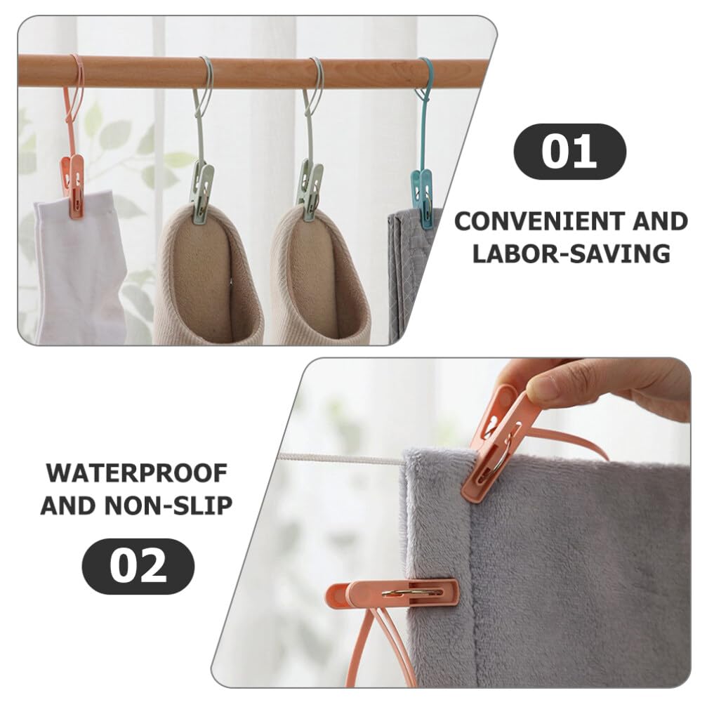 12pcs Windproof Clothes Clips - Multipurpose Drying Socks Clips, Clothespins for Laundry, Travel & Clothesline - Perfect for Outdoor Drying, Camping & Washing Clothes