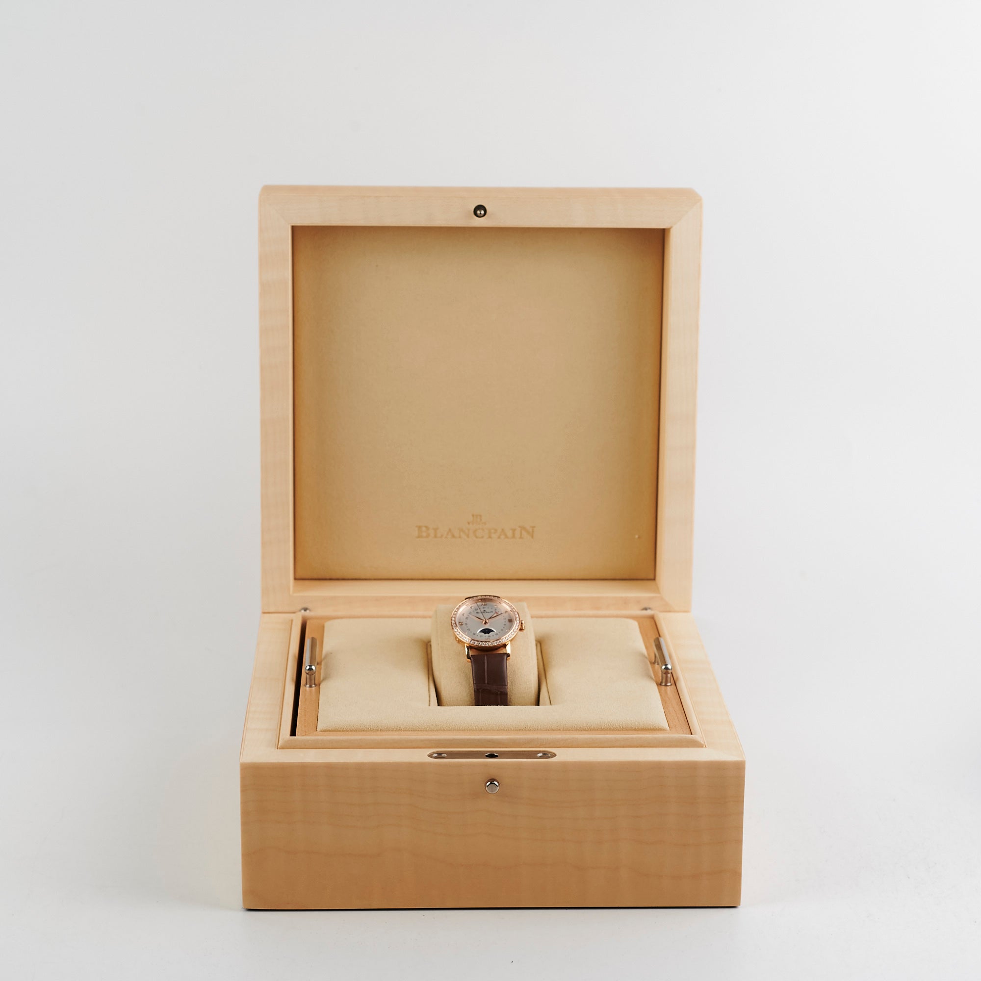 Blancpain Villeret 29mm Rose Gold Moonphase Diamond Watch for Women - Luxury Swiss Automatic Timepiece with Date Display & Diamond Bezel - Perfect for Formal Events, Weddings & Special Occasions
