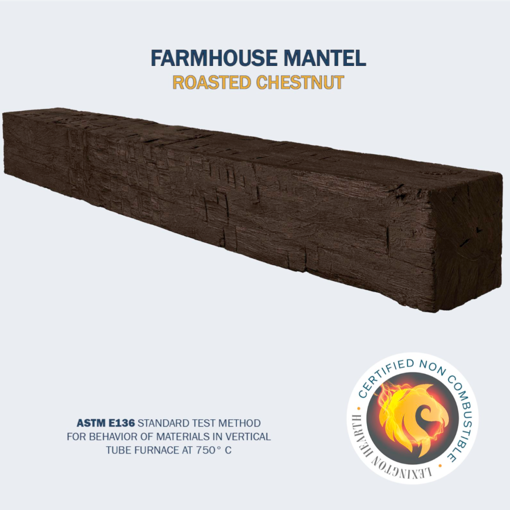 Lexington Hearth Farmhouse Concrete Faux Wood Mantel Shelf - Rustic Fireplace Decor for Living Room, Bedroom & Home Office