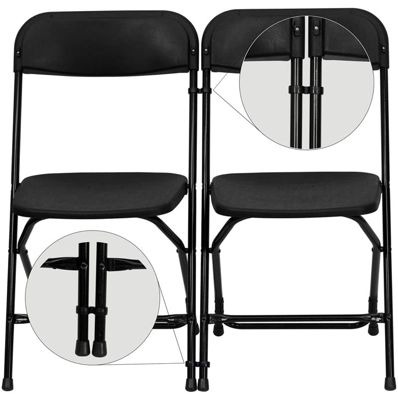 TentandTable Chair Connector Clips - 50 Pack Black | Heavy Duty Ganging Clips for Folding Chairs | Compatible with Most Plastic Folding Chairs | Secure Chair Pairing & Row Seating Solution | Perfect for Events, Weddings, Classrooms & Outdoor Gatherings
