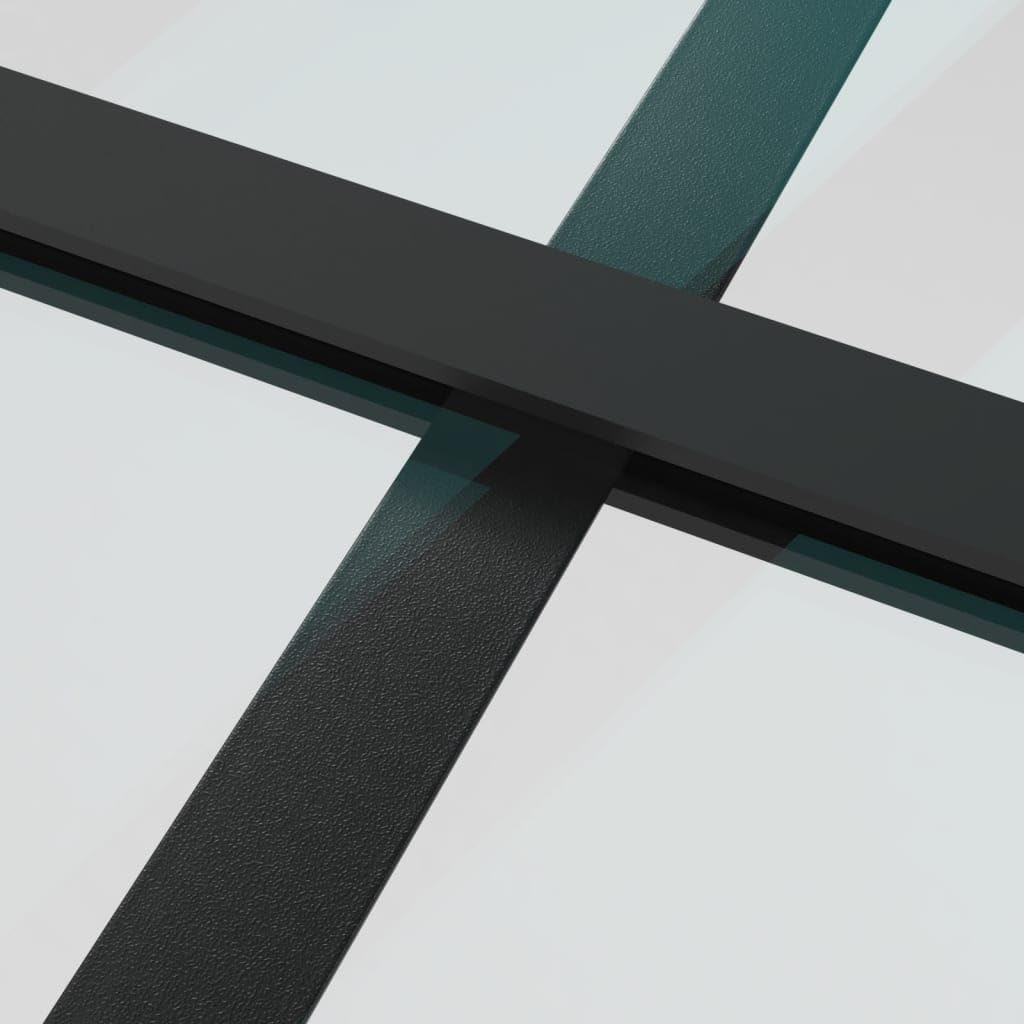 vidaXL Black Glass Sliding Barn Door Kit - 76x205 cm ESG Glass & Aluminum Track - Modern Interior Partition for Home, Office, and Room Divider