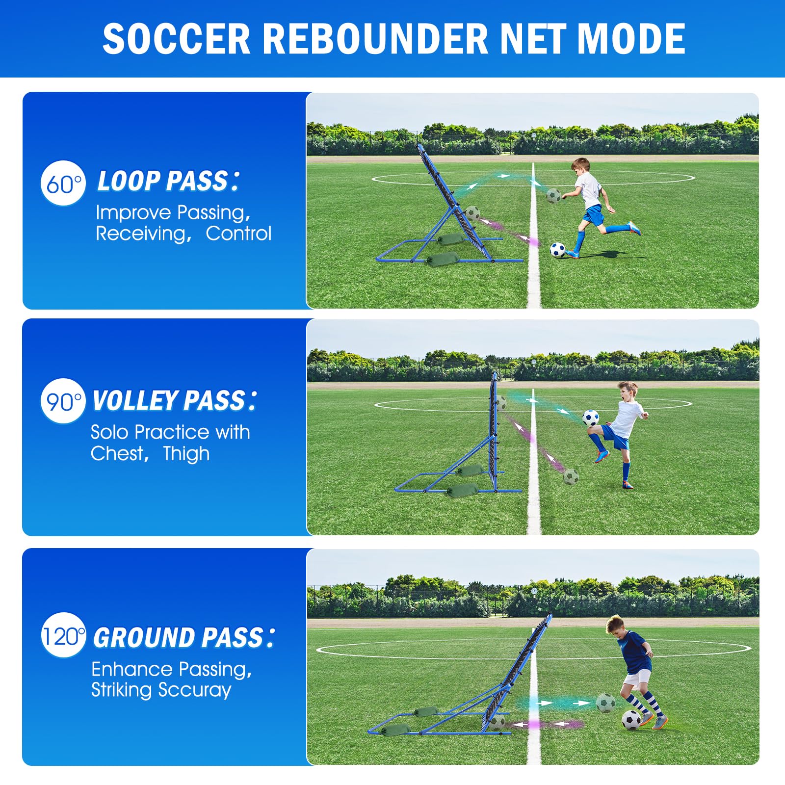 Dual-Mode Soccer Goal & Rebounder Net - Premium Durable Training Equipment for Shooting, Control & Passing Practice - Adjustable Angle for All Skill Levels - Perfect Soccer Gift for Kids, Teens & Adults - Ideal for Backyard, Park & Team Training Sessions