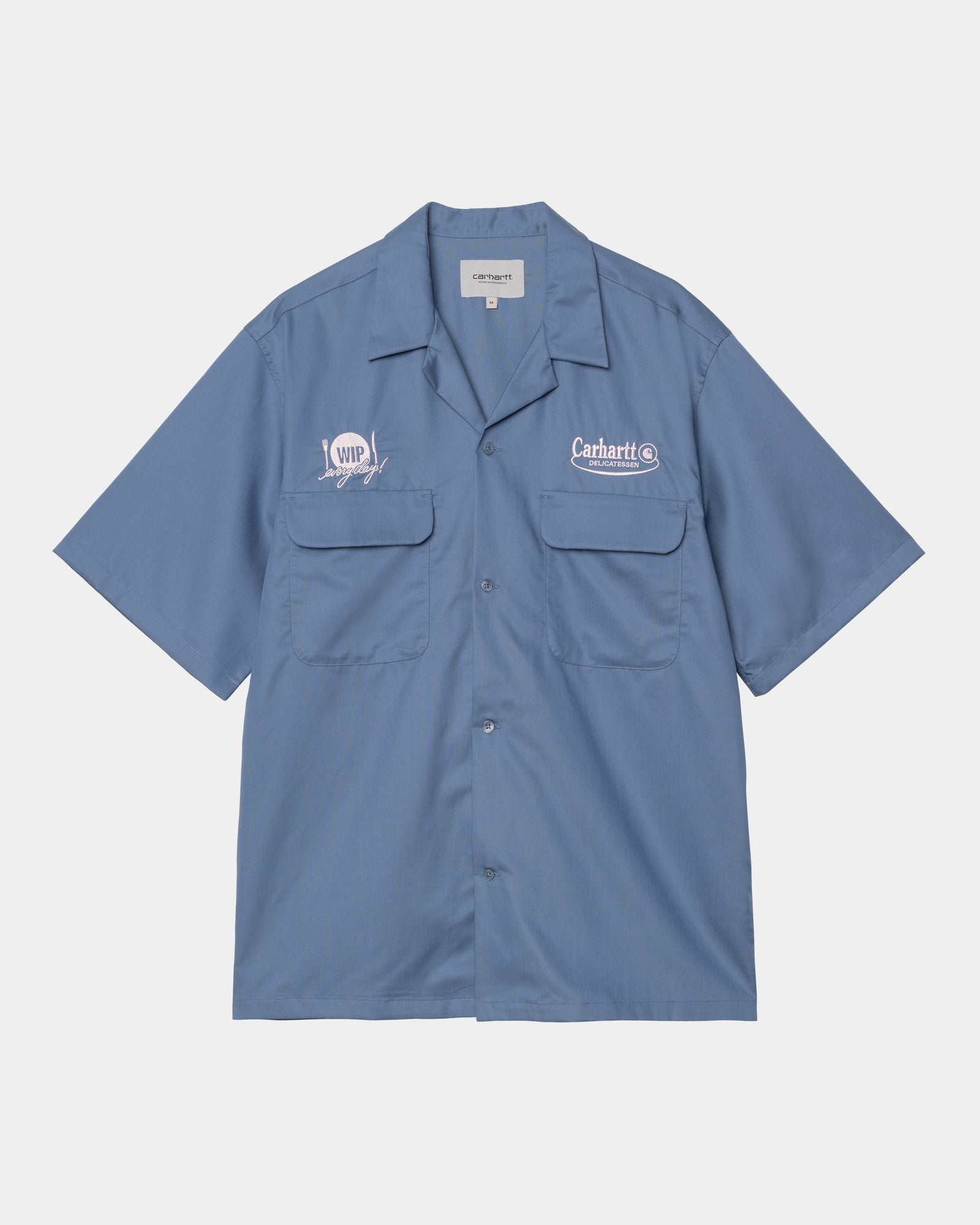 Short Sleeve Deli Shirt for Men & Women - Blue Iris & Air Pink Colors - Perfect for Casual Wear, Work Uniforms & Restaurant Staff Apparel