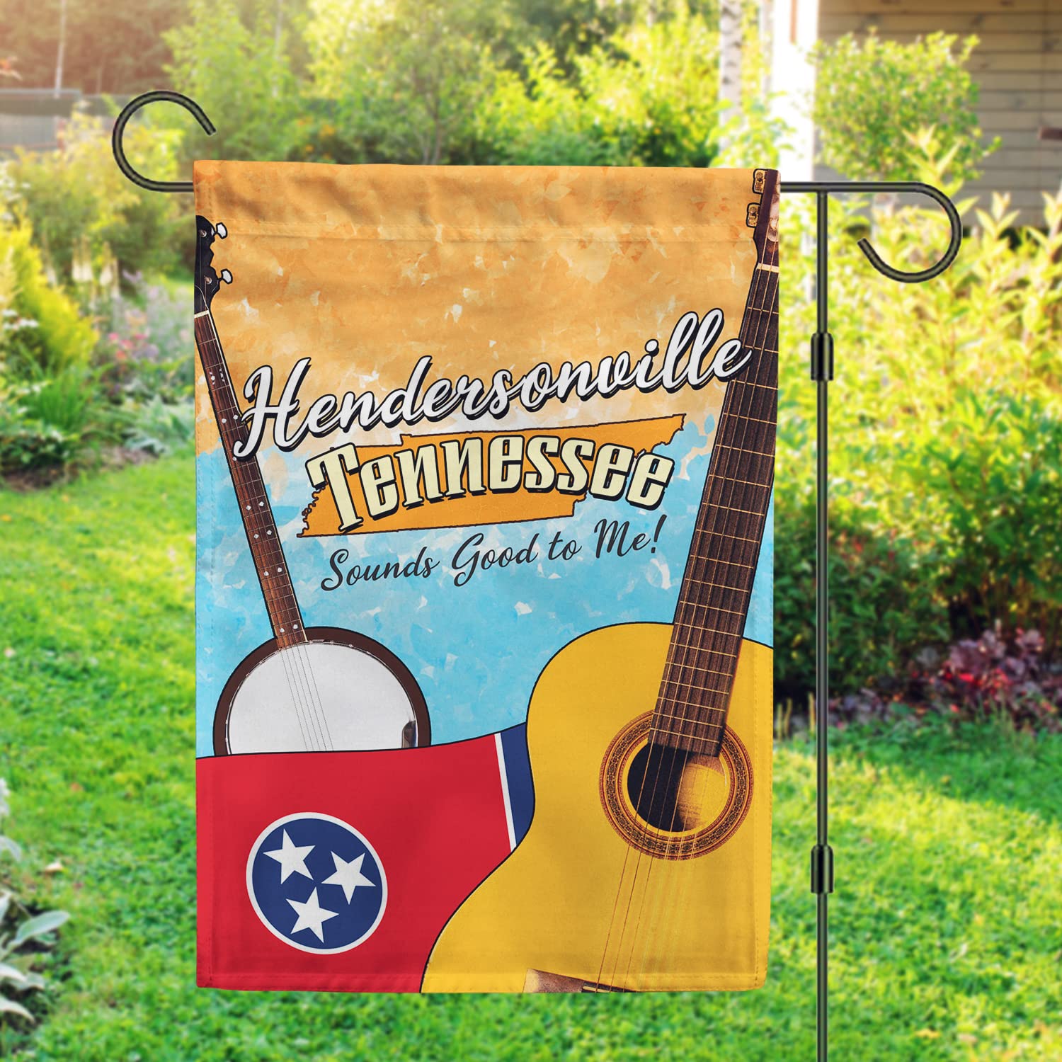 Double-Sided Hendersonville Tennessee Garden Flag 12.5x18 Inches - Outdoor Yard Decorative Tennessee State Flag, Hometown Pride Gift - Made in USA - Perfect for Porch Decor, Patio Display & Seasonal Home Decoration