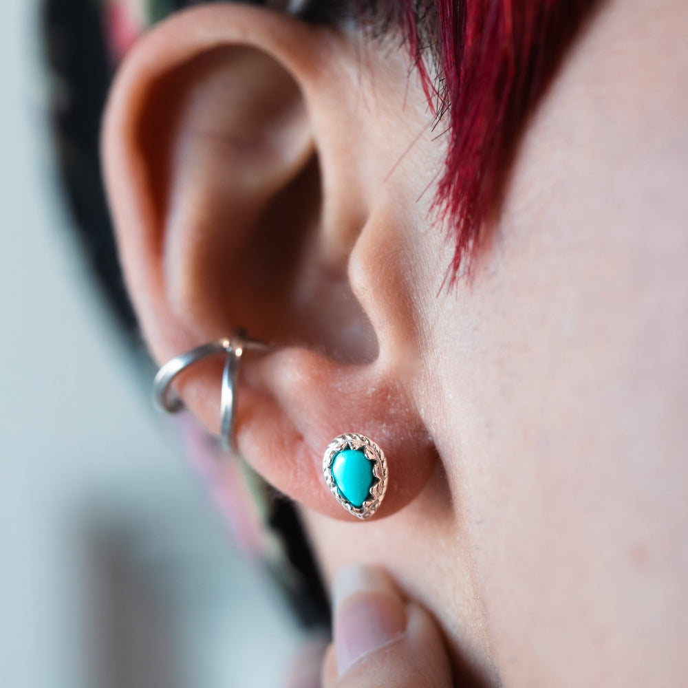 Radiante Turquoise Teardrop Stud Earrings - Elegant Dangle Earrings for Women, Perfect for Parties, Weddings & Everyday Wear