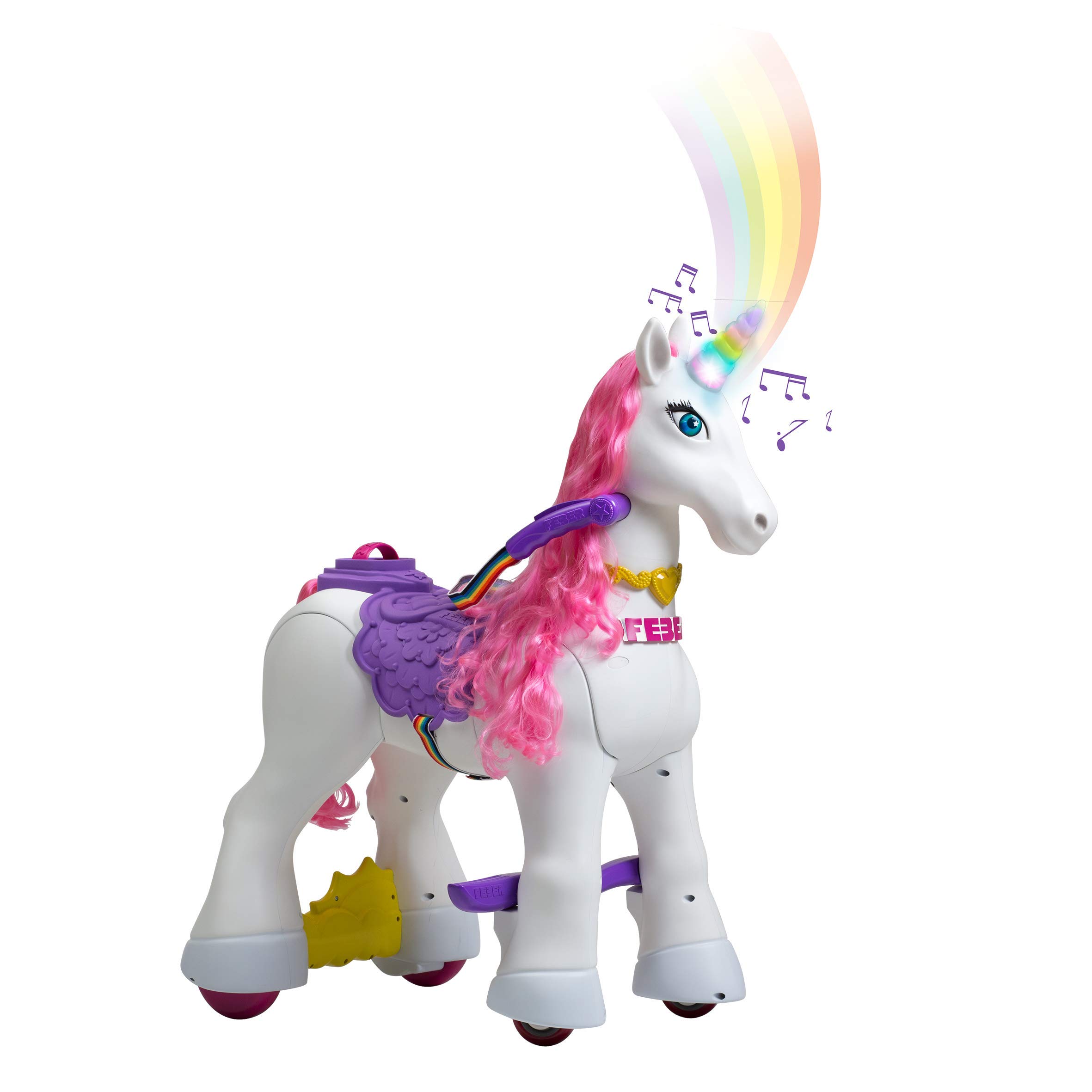 Feber My Lovely Unicorn Ride-On Toy for Kids - EU Version with Safety Pins - Magical Unicorn Playtime for Indoor & Outdoor Fun