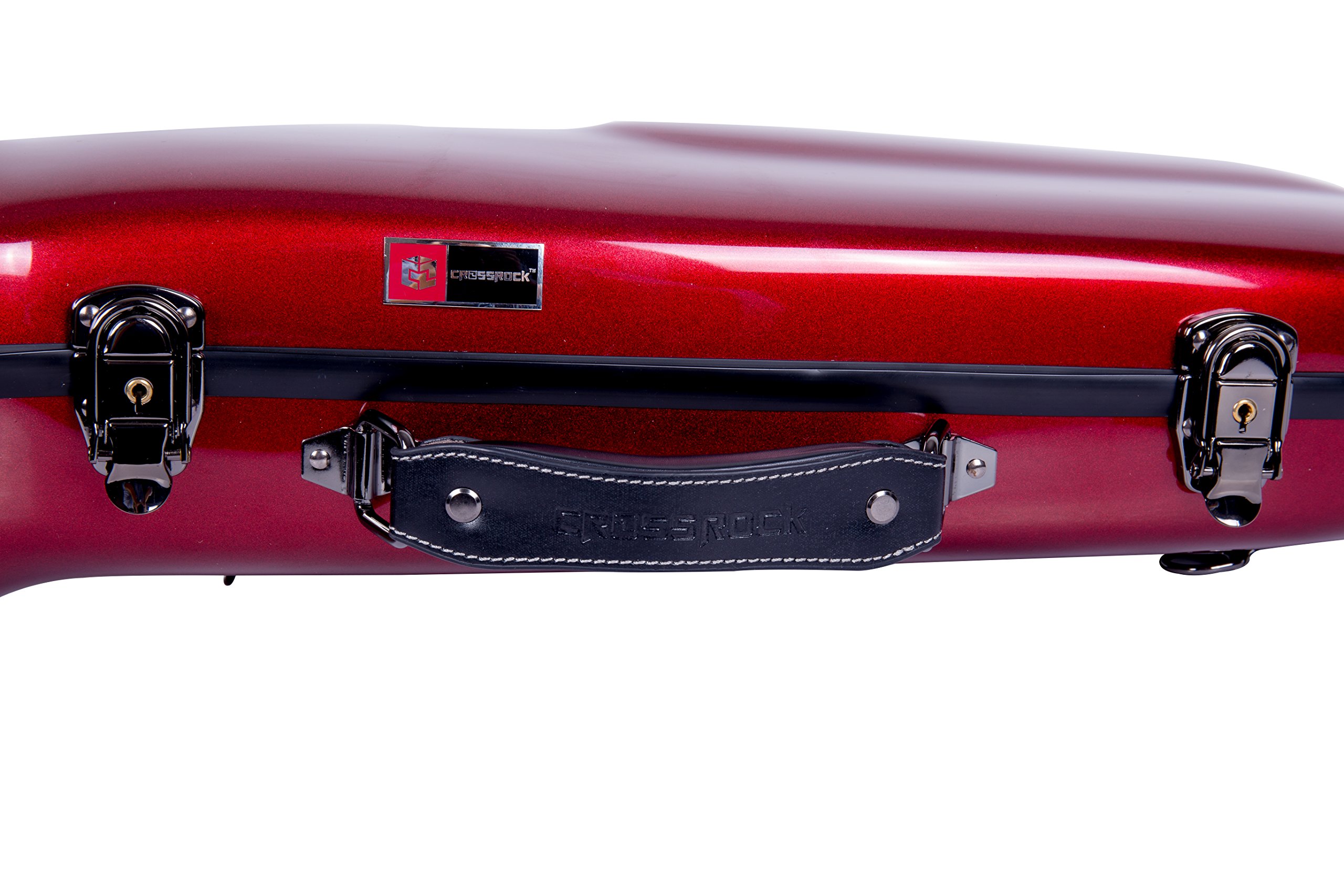 Crossrock CRF1000 Professional Trumpet Case - Durable Fiberglass Hard Shell with Backpack Straps (Red) - Perfect for School Band, Travel & Music Performances