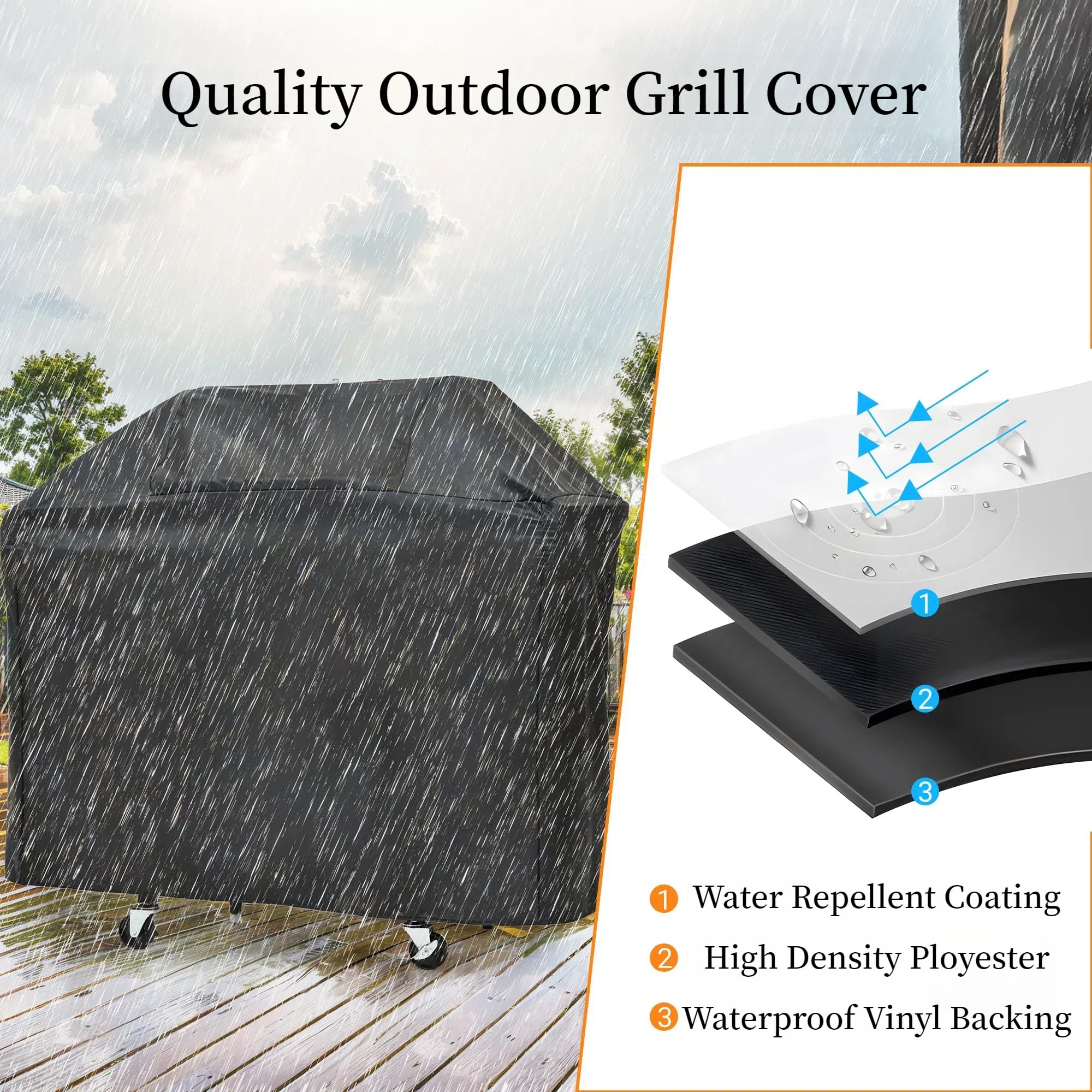 40,500 BTU Propane Gas Grill - 4 Stainless Steel Burners with Side Burner & Cover - Built-in Temperature Gauge - Perfect for Outdoor BBQ, Backyard Cooking, Camping & Tailgating Parties