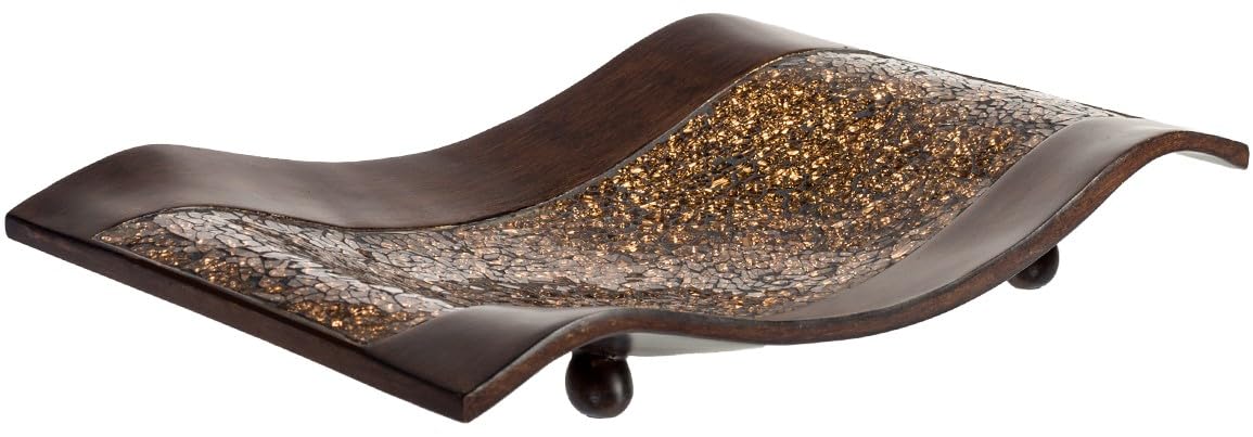 Creative Scents Schonwerk Brown Centerpiece - Crackled Mosaic Design Home Decor for Dining, Living Room, Coffee Table, Wedding, Party & Event Decorations