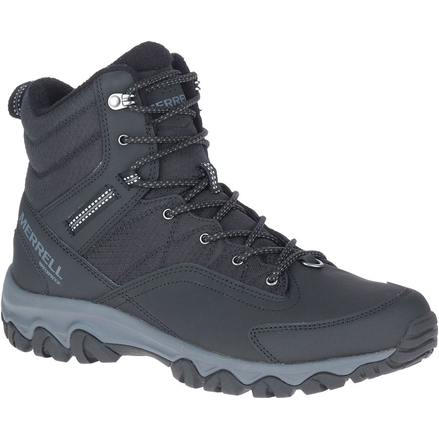 Merrell Thermo Akita Mid WP Waterproof Hiking Boots for Men - Warm Winter Snow Boots for Outdoor Trekking & Mountain Adventures