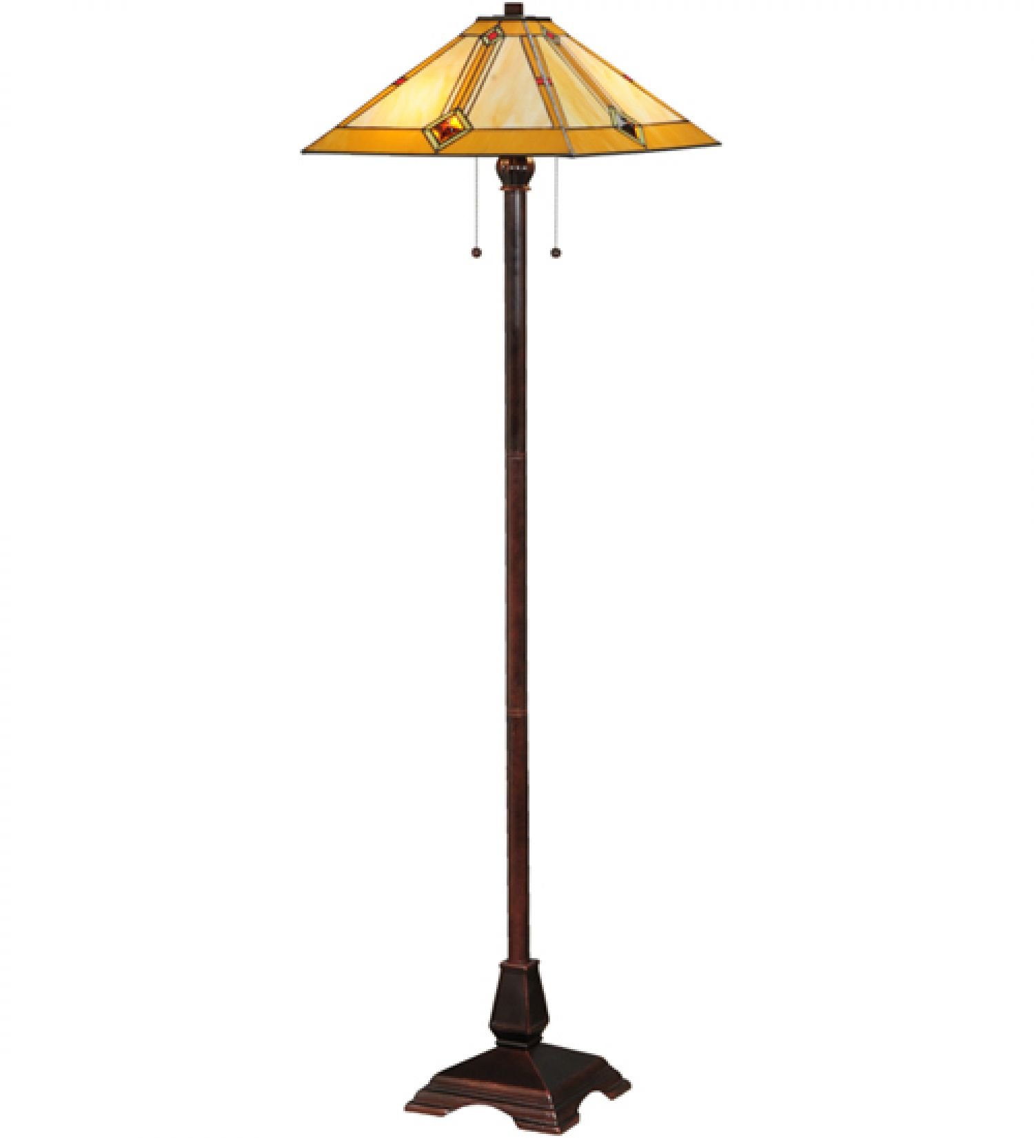 StarSun Depot 62 Inch Height Diamond Pattern Mission Style Floor Lamp with Dry Finish - Perfect for Living Room, Bedroom, or Office Lighting