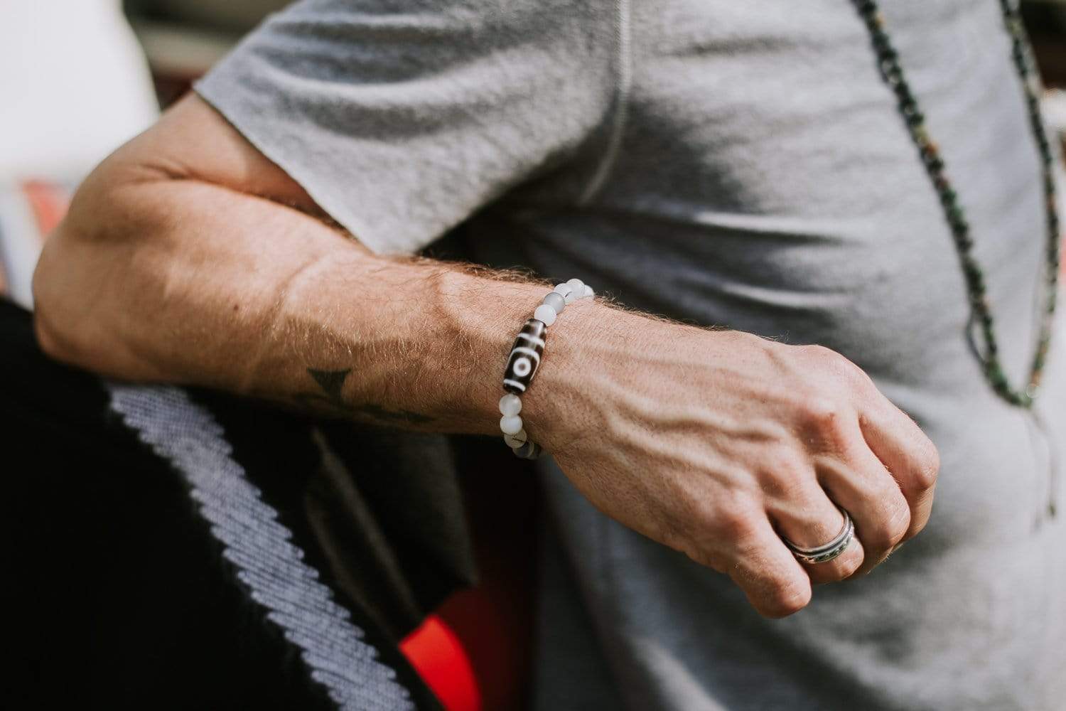 Harmony Dzi Bead Bracelet - Tibetan Buddhist Protection & Good Luck Jewelry for Men & Women - Perfect for Meditation, Yoga & Spiritual Healing