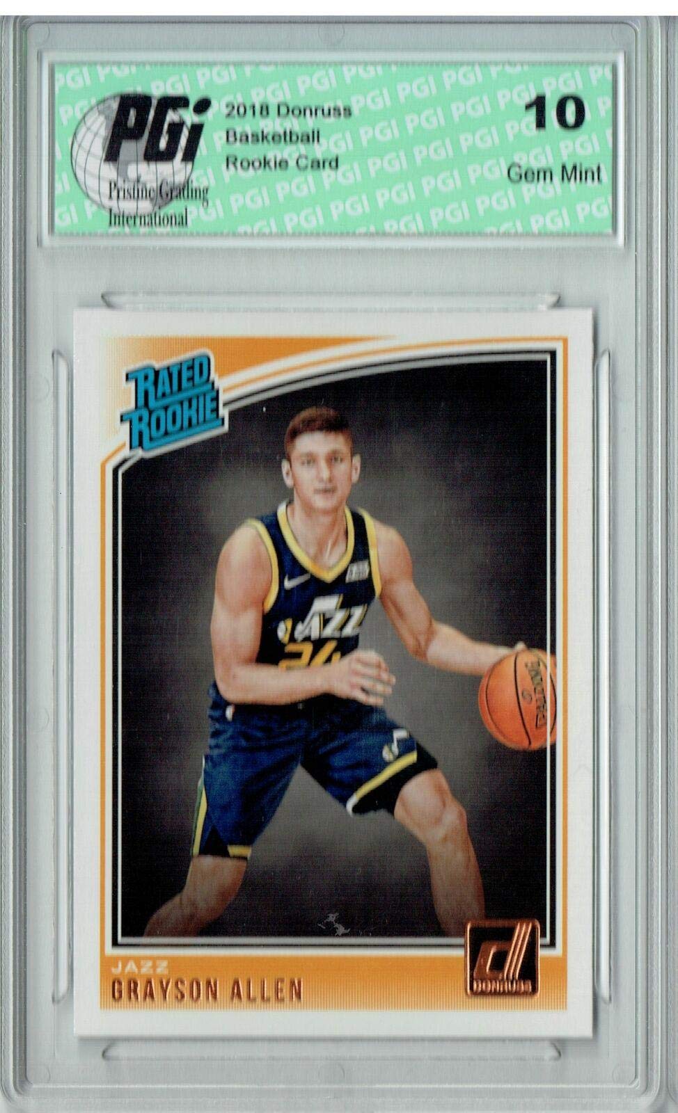 Grayson Allen 2018 Donruss Basketball #156 Rookie Card PGI 10 Graded - NBA Collectible Trading Card for Basketball Fans & Sports Memorabilia Collectors