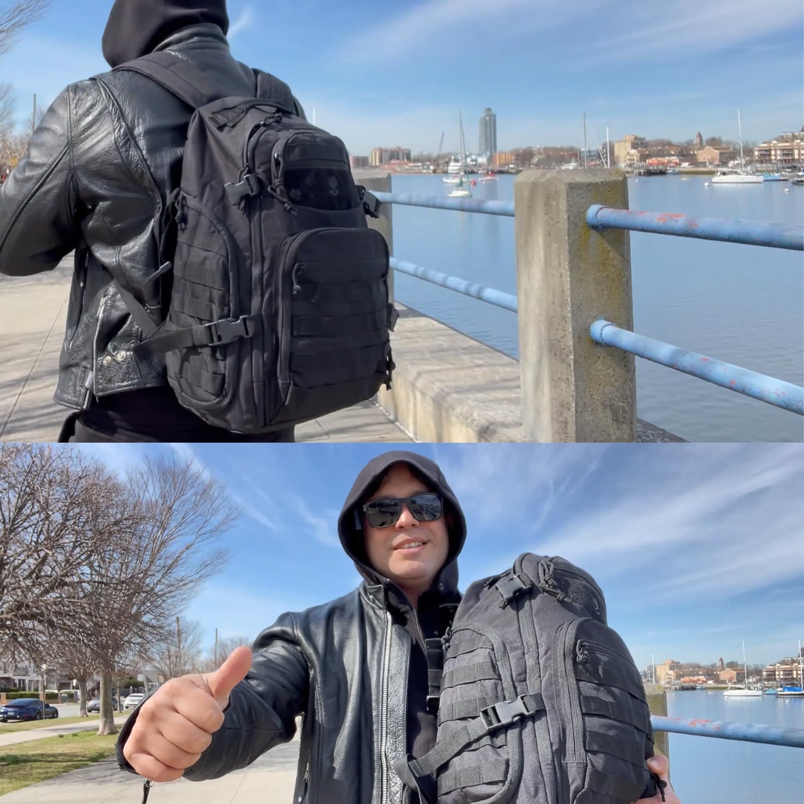 Tactical Laptop Backpack for Men - Durable Military Style Backpack with Laptop Compartment (Black) - Perfect for Work, Travel & Outdoor Adventures