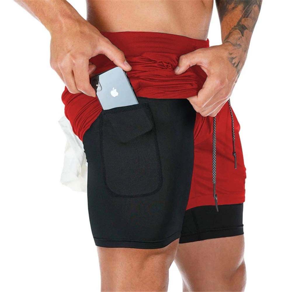 Surenow Men's 2-in-1 Running Shorts with Liner - 7