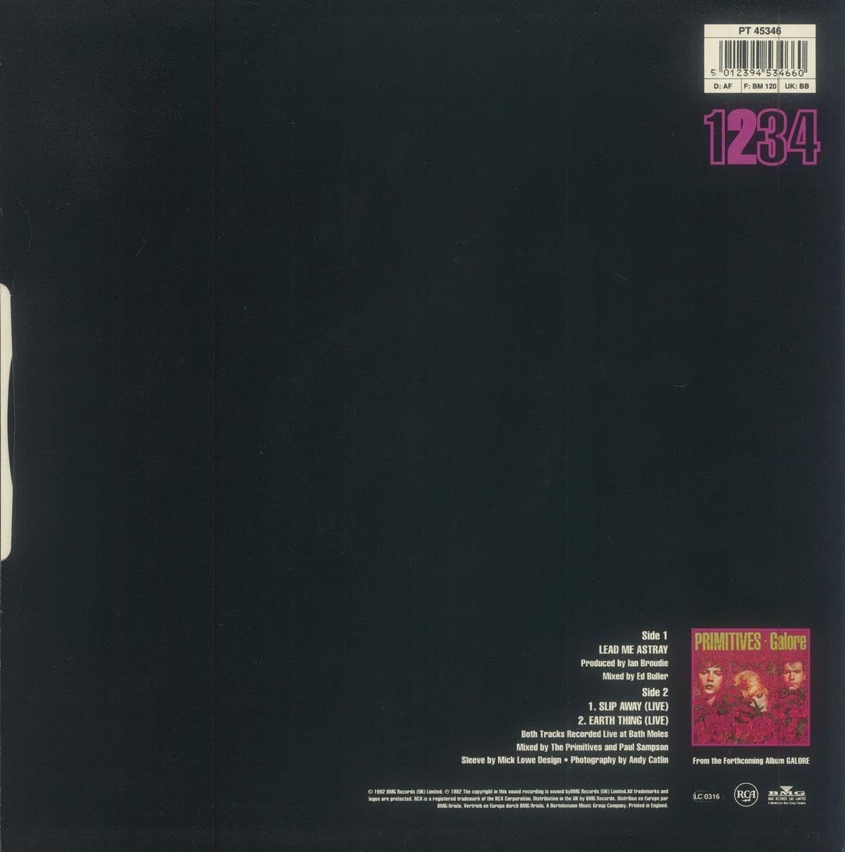 Lead Me Astray 1992 UK RCA Single PT 45346 Vinyl Record – Classic 90s Music Collectible for DJs & Music Enthusiasts