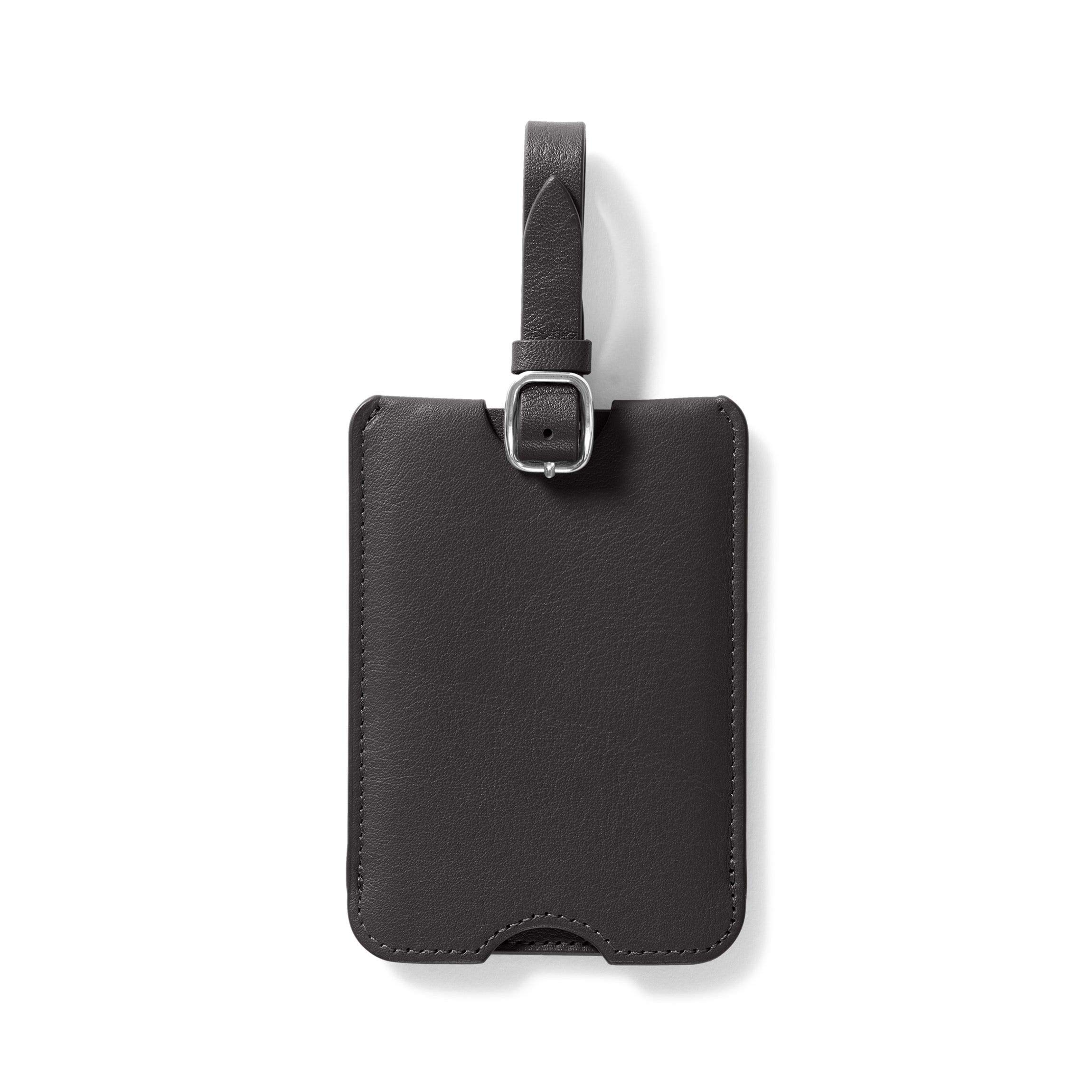 Leatherology Black Onyx Deluxe Leather Luggage Tag - Premium Travel Accessory for Suitcases & Bags - Perfect for Business Trips & Vacations
