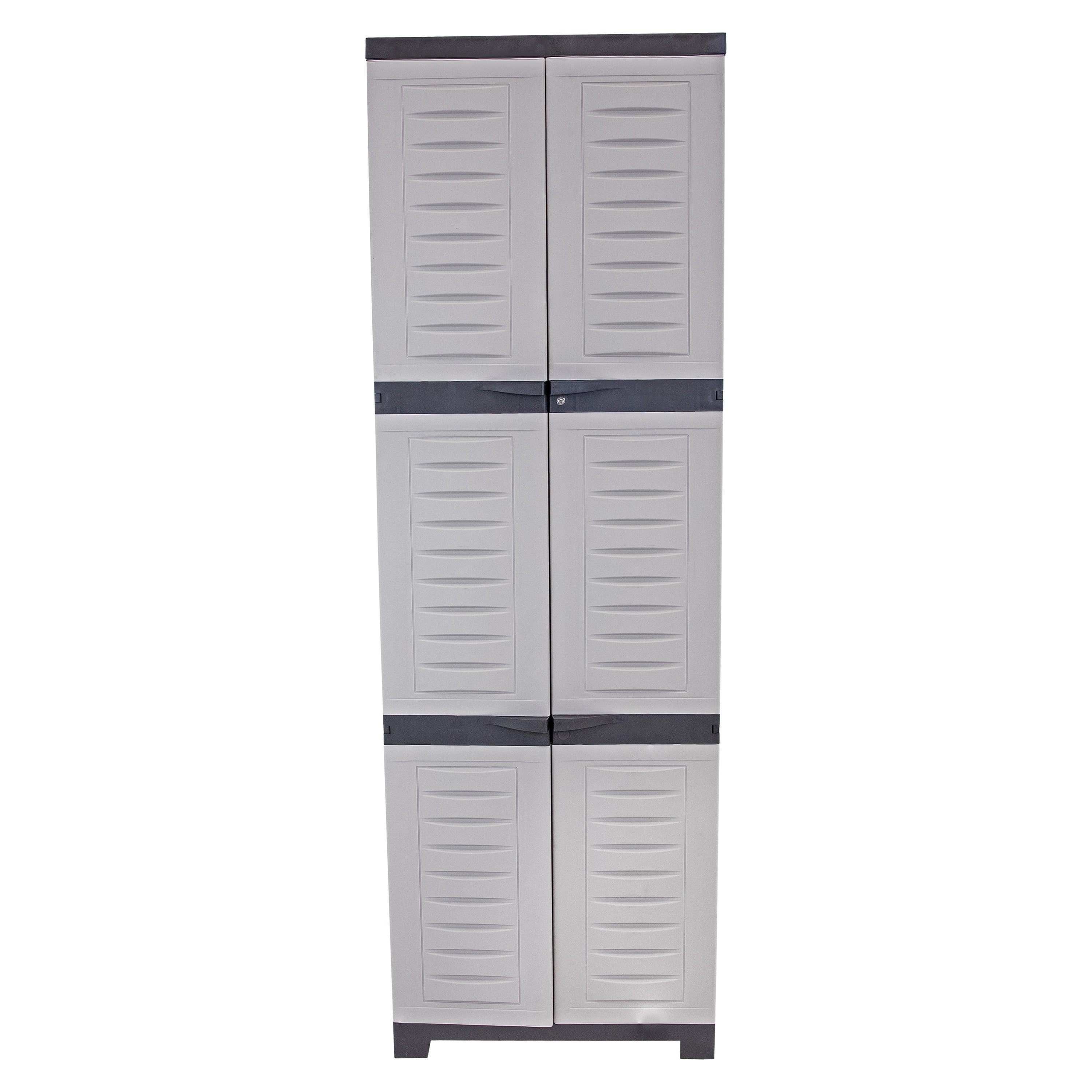 Sunnydaze 4-Shelf Plastic Lockable Storage Cabinet - 72 Inch Heavy Duty Utility Organizer for Garage, Shed, or Outdoor Storage | Weather-Resistant & Secure Shelving Unit