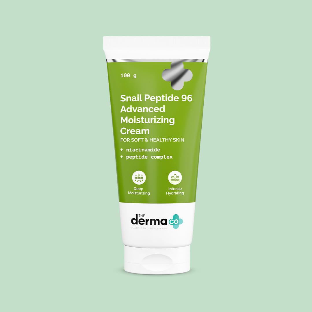 The Derma Co Snail Peptide 96 Advanced Moisturizing Face Cream with Snail Mucin, Niacinamide & Peptide Complex | 24-Hour Hydration | Deep Nourishment for Dry & Sensitive Skin | Korean Skincare Routine (100g) | Perfect for Night Care & Daily Moisturizing