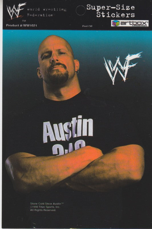 Vintage 1998 Artbox WWF Super Size Sticker Set (5-Pack) - Rare Collectible Wrestling Stickers - Approx $25 Value - Perfect for WWE Fans, Scrapbooking & Memorabilia Collectors