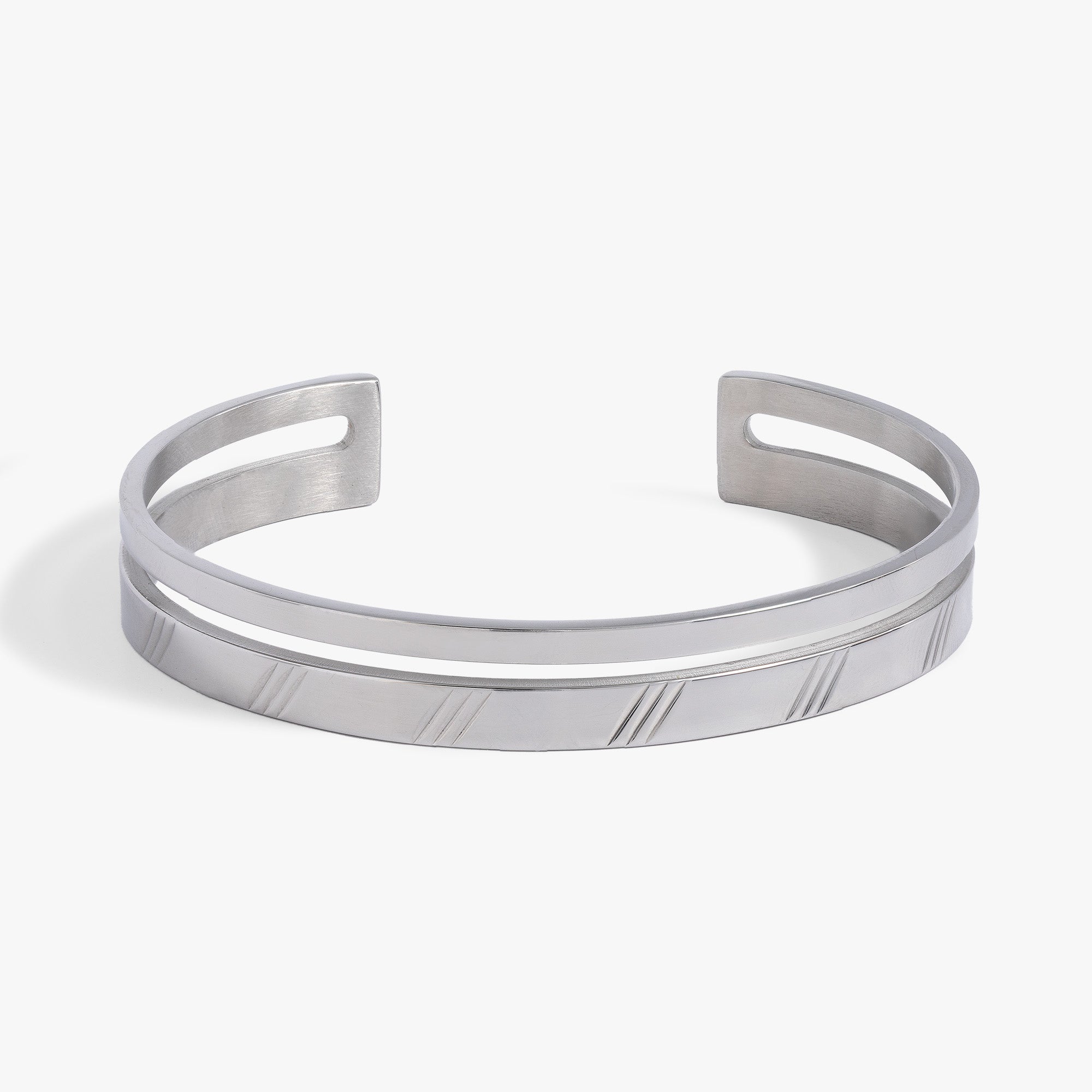 Elegant Double Diamond Cut Cuff Bracelet for Women - Perfect for Weddings, Parties & Special Occasions