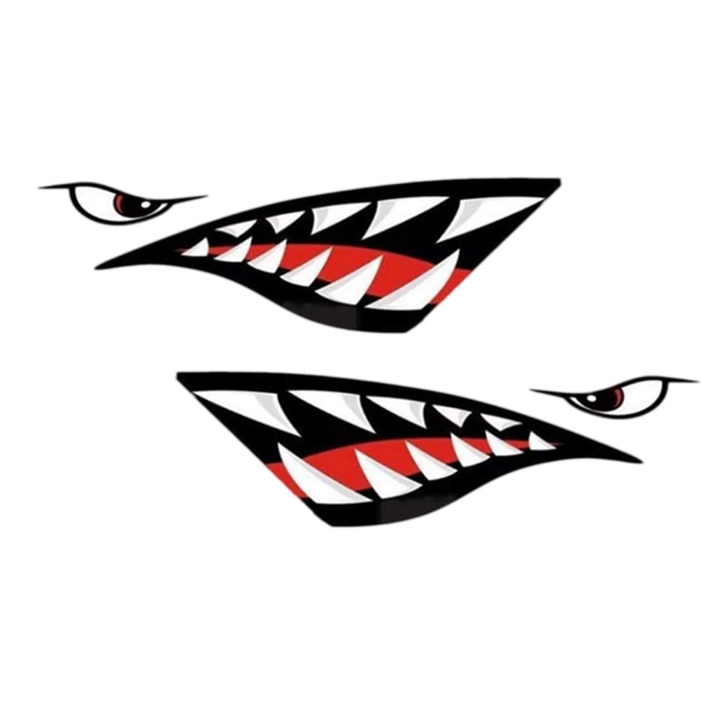 Waterproof Shark Mouth Stickers - Funny Teeth Boat Decals for Fishing Boats, Canoes, Trucks & Car Doors | Durable Vinyl Decals for Marine, Automotive & Outdoor Adventures