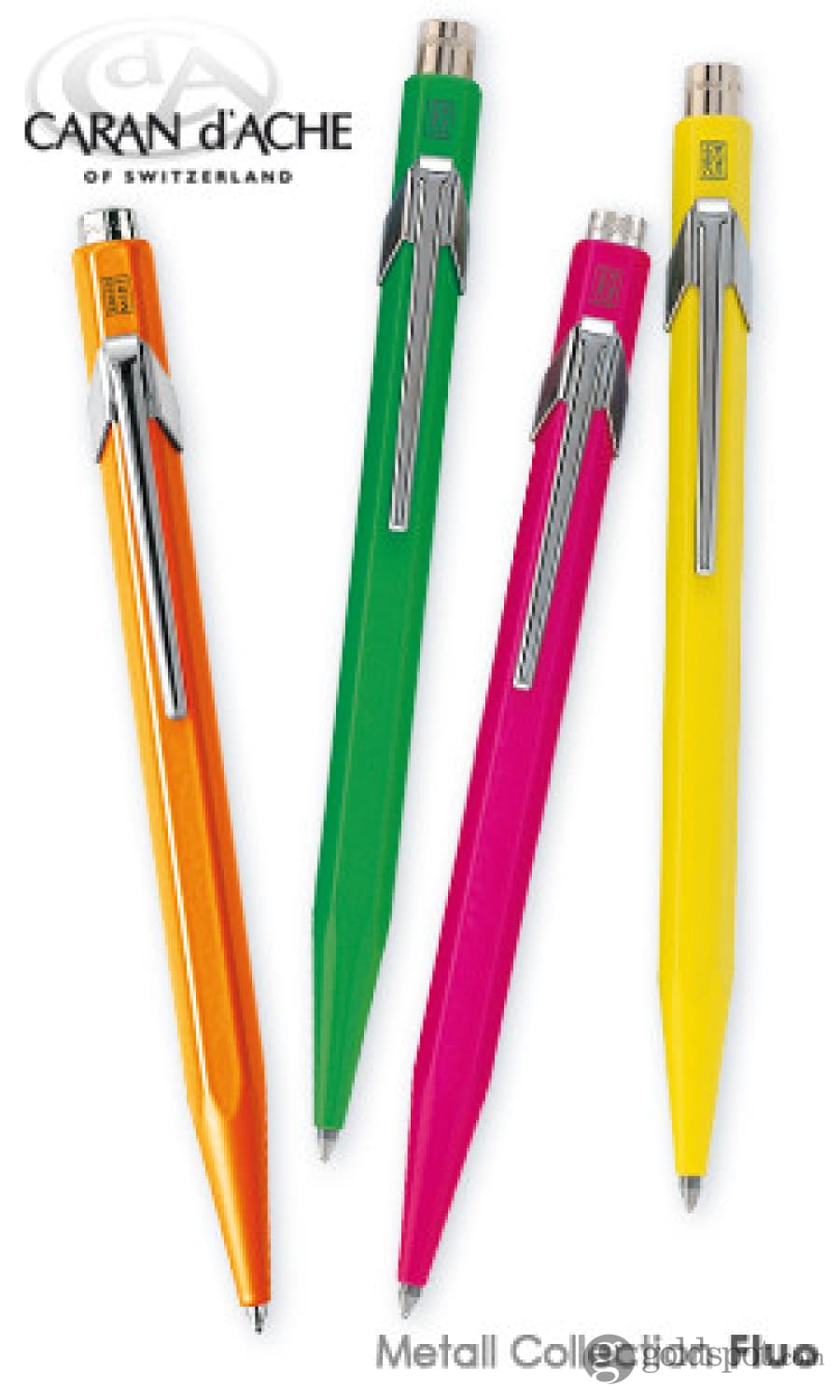 Premium Caran d'Ache 849 Metal Ballpoint Pens - Summer Color Collection (Set of 4) - Elegant Writing for Office, School & Gift Giving
