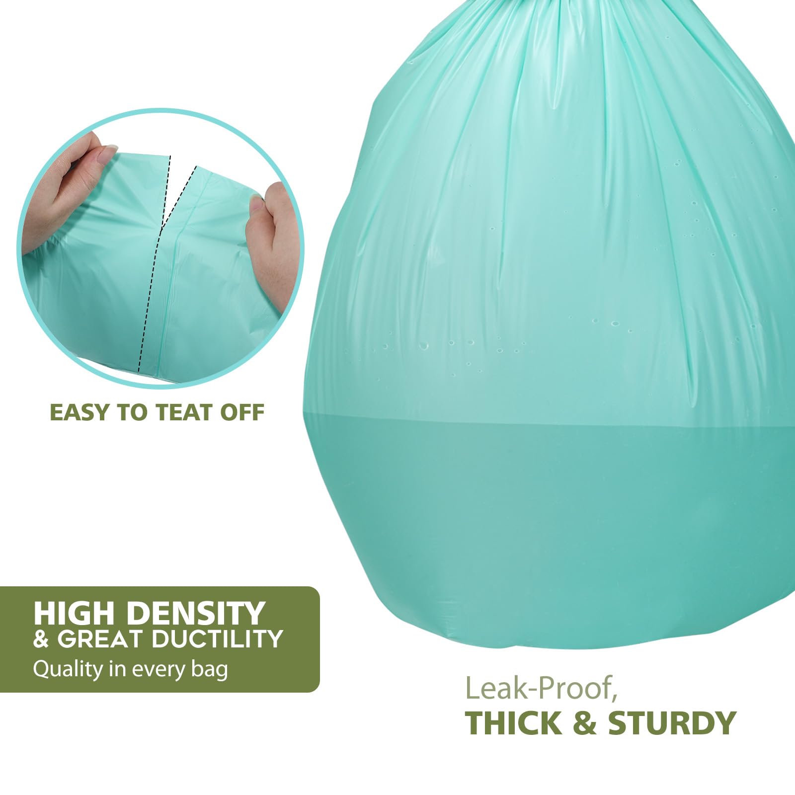 AYOTEE 13 Gallon Compostable Trash Bags - 45 Count Biodegradable Kitchen Garbage Bags | Eco-Friendly Compost Bin Liners for Kitchen, Bathroom, Home & Office | Perfect for Food Waste, Recycling & Daily Trash Disposal