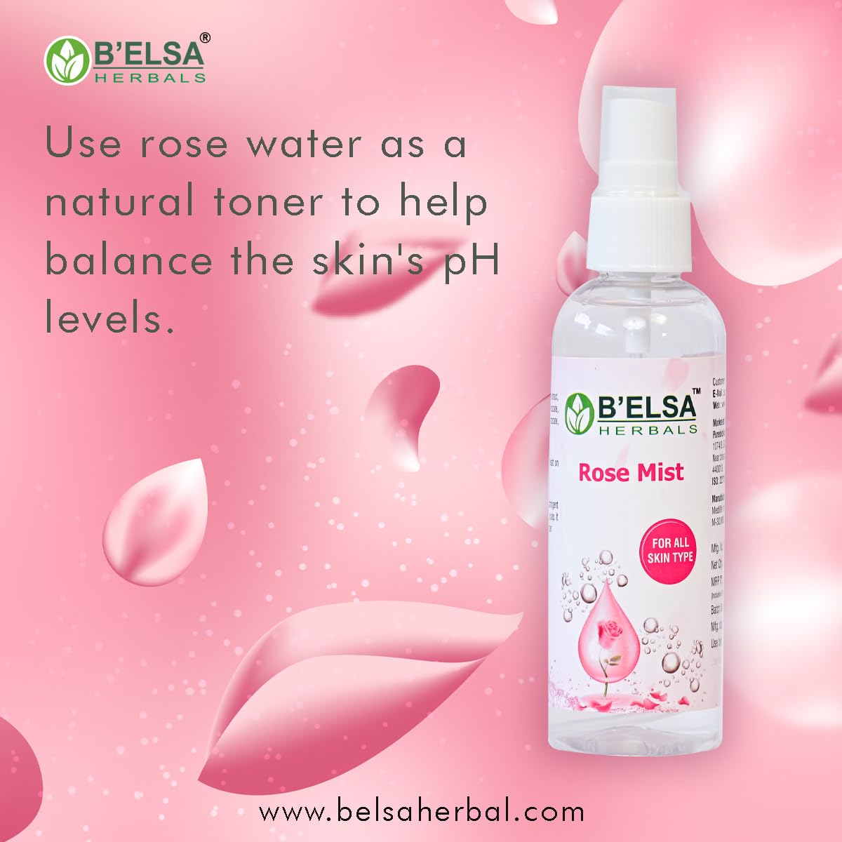 Rose Mist Facial Spray - Hydrating & Refreshing Set of 3 | Travel Size, Makeup Setting & Skin Care for Dry Skin