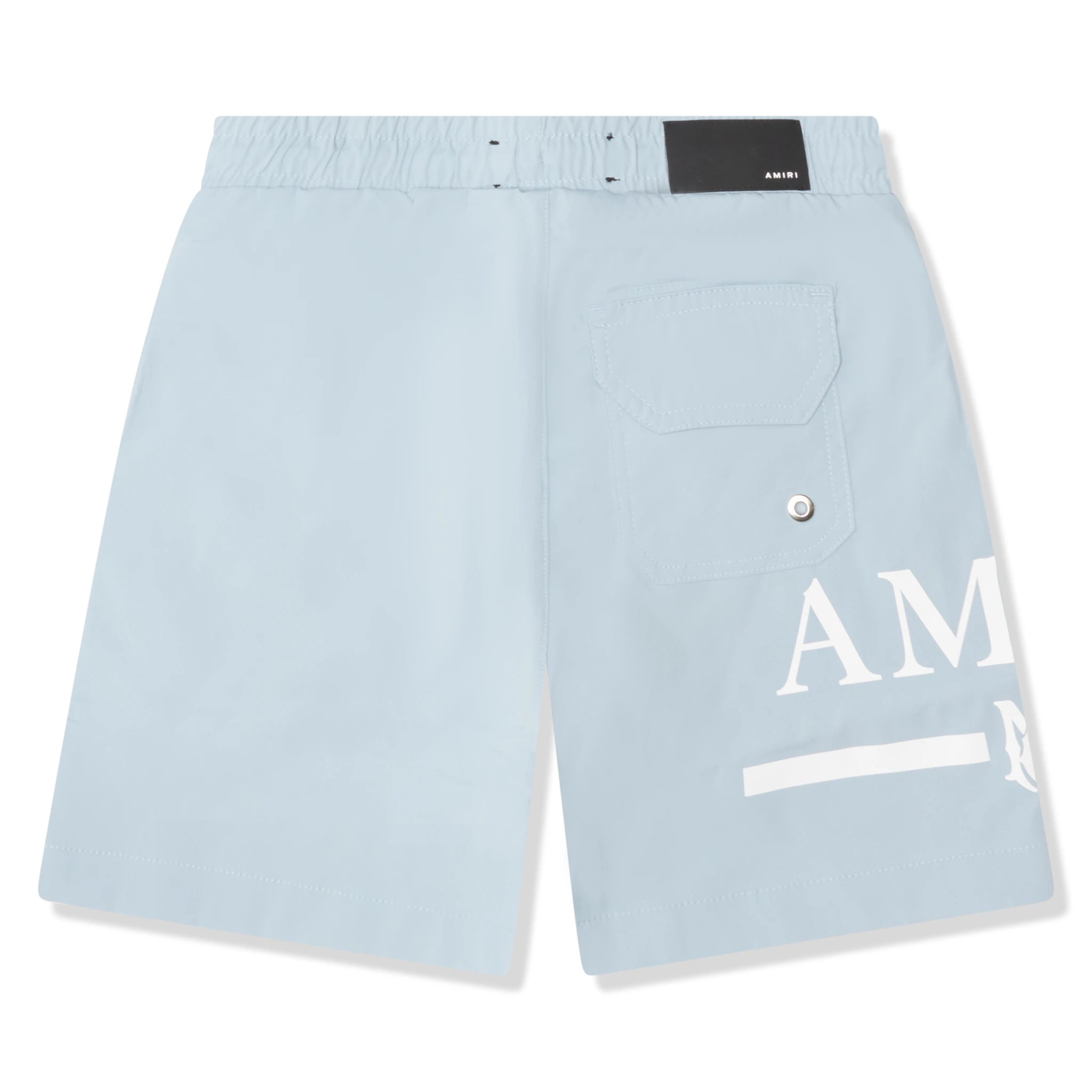 Amiri Kids MA Bar Dusty Blue Swim Trunks for Boys - Quick Dry Beach Shorts for Swimming, Pool & Summer Vacations