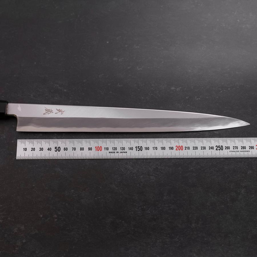 Premium Yanagiba Sushi Knife 300mm - Blue Steel #1 Hon Kasumi Blade with Buffalo Walnut Handle - Perfect for Sushi Chefs & Japanese Cuisine Preparation