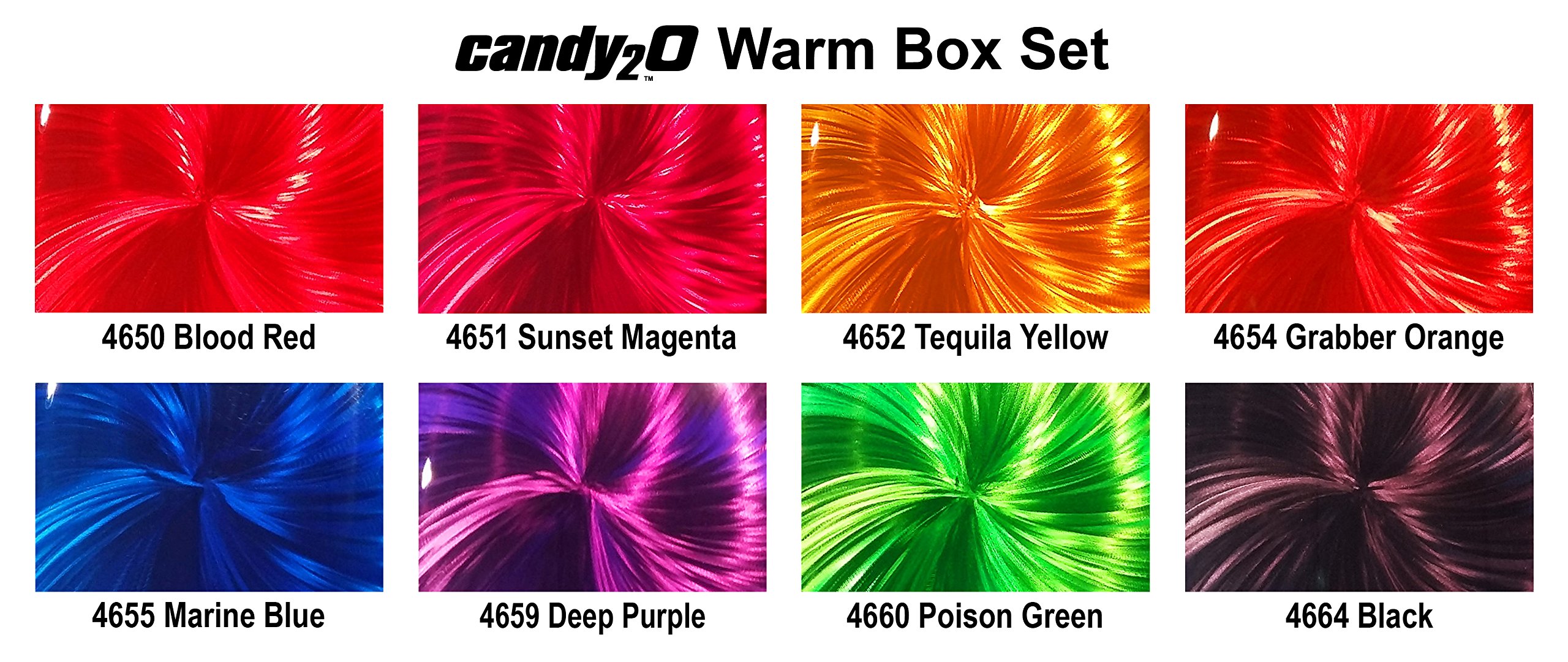 Auto Air Colors Candy2o Warm Box Set - Professional Airbrush Paint Kit for Automotive, Hobby & Art Projects - Perfect for Custom Cars, Motorcycles & Model Painting