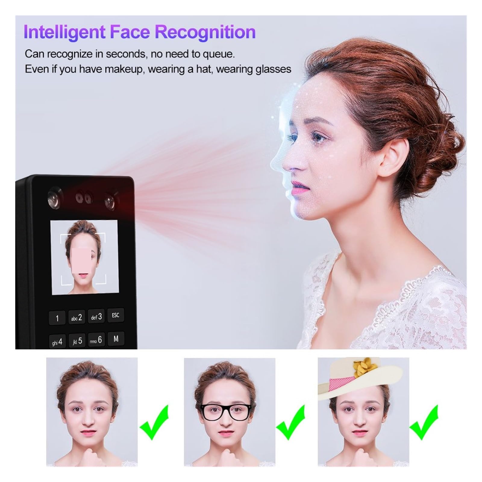 X112-K Biometric Facial Recognition & RFID Fingerprint Time Attendance System - Secure Access Control with Face, Password & Card Support | TCP/IP & USB Connectivity | Ideal for Offices, Schools & Smart Buildings