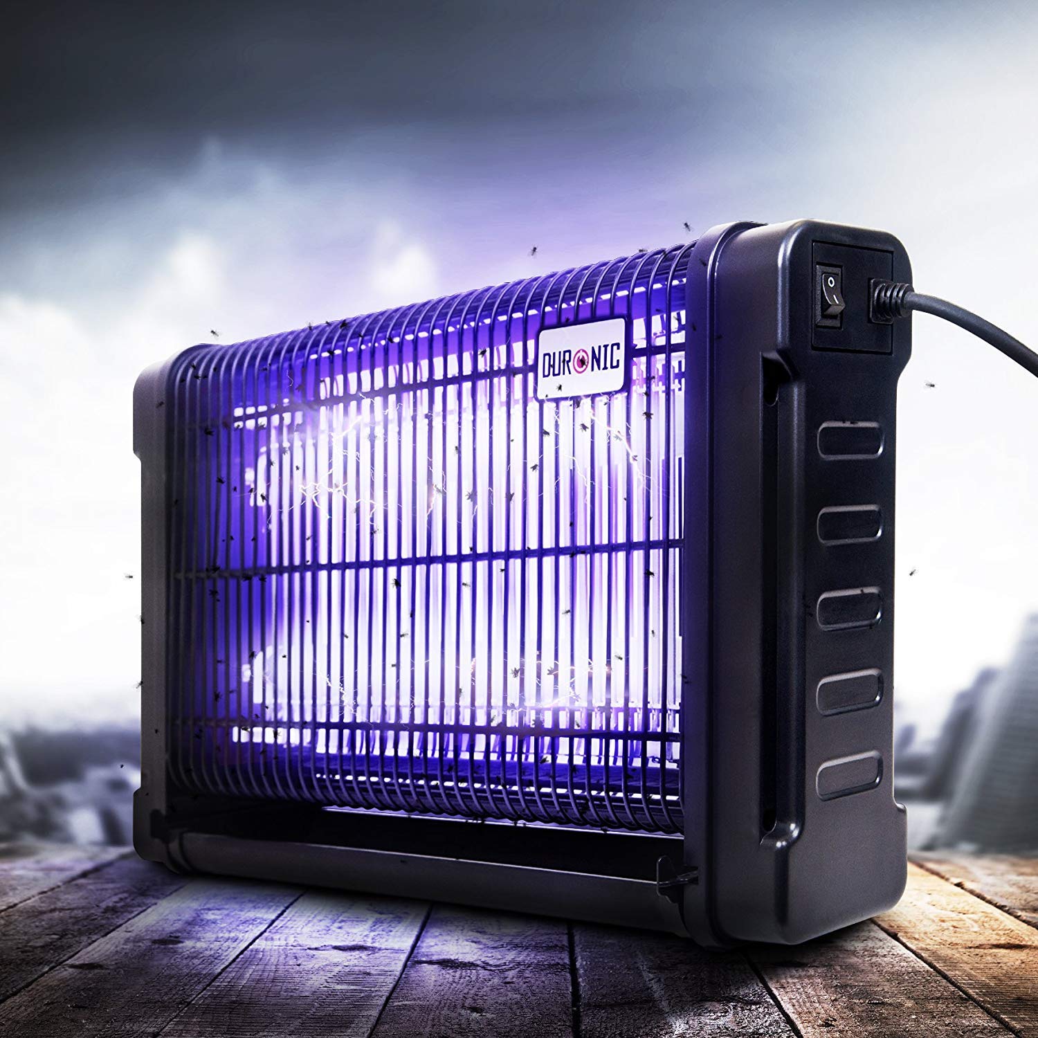 Duronic FK8420 Electric UV Fly Killer - 20W Mosquito & Flying Insect Zapper with 2x 10W Bulbs | Large Slimline Indoor Pest Control for Home, Kitchen, Bedroom | Wall or Ceiling Mountable | Safe & Effective Bug Trap for Patio, Garage, Restaurant