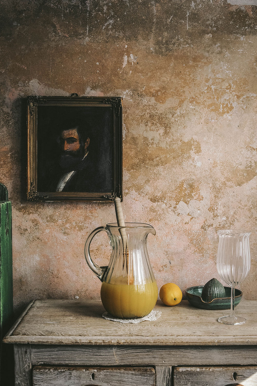 Handblown Fluted Glass Pitcher - Elegant Water & Juice Carafe for Home, Dining & Entertaining - Perfect for Iced Tea, Lemonade & Party Serving
