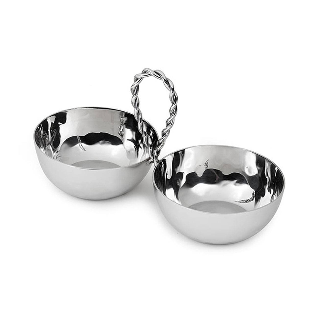 Mary Jurek Paloma 2-Bowl Set with Braided Wire - 9 Inch Modern Serving Bowls for Salad, Pasta, and Entertaining - Perfect for Dinner Parties and Home Decor